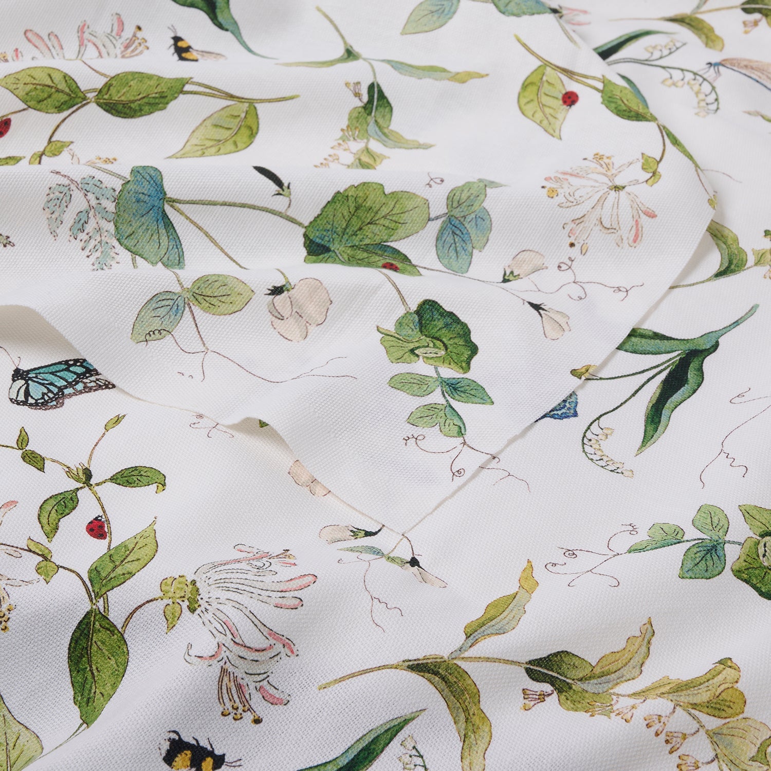 White floral print fabric by Sophie Allport detail