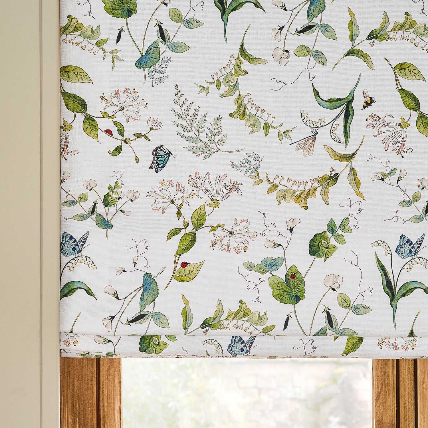 White floral print fabric by Sophie Allport detail