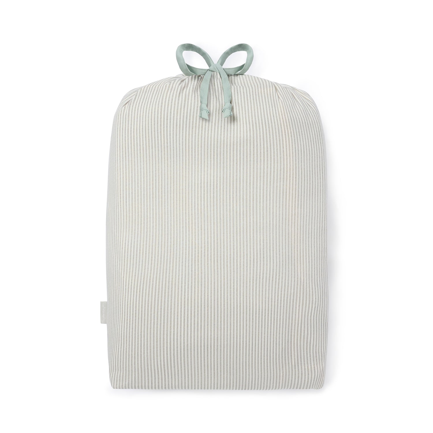 White quilted throw with floral print by Sophie Allport striped cotton bag