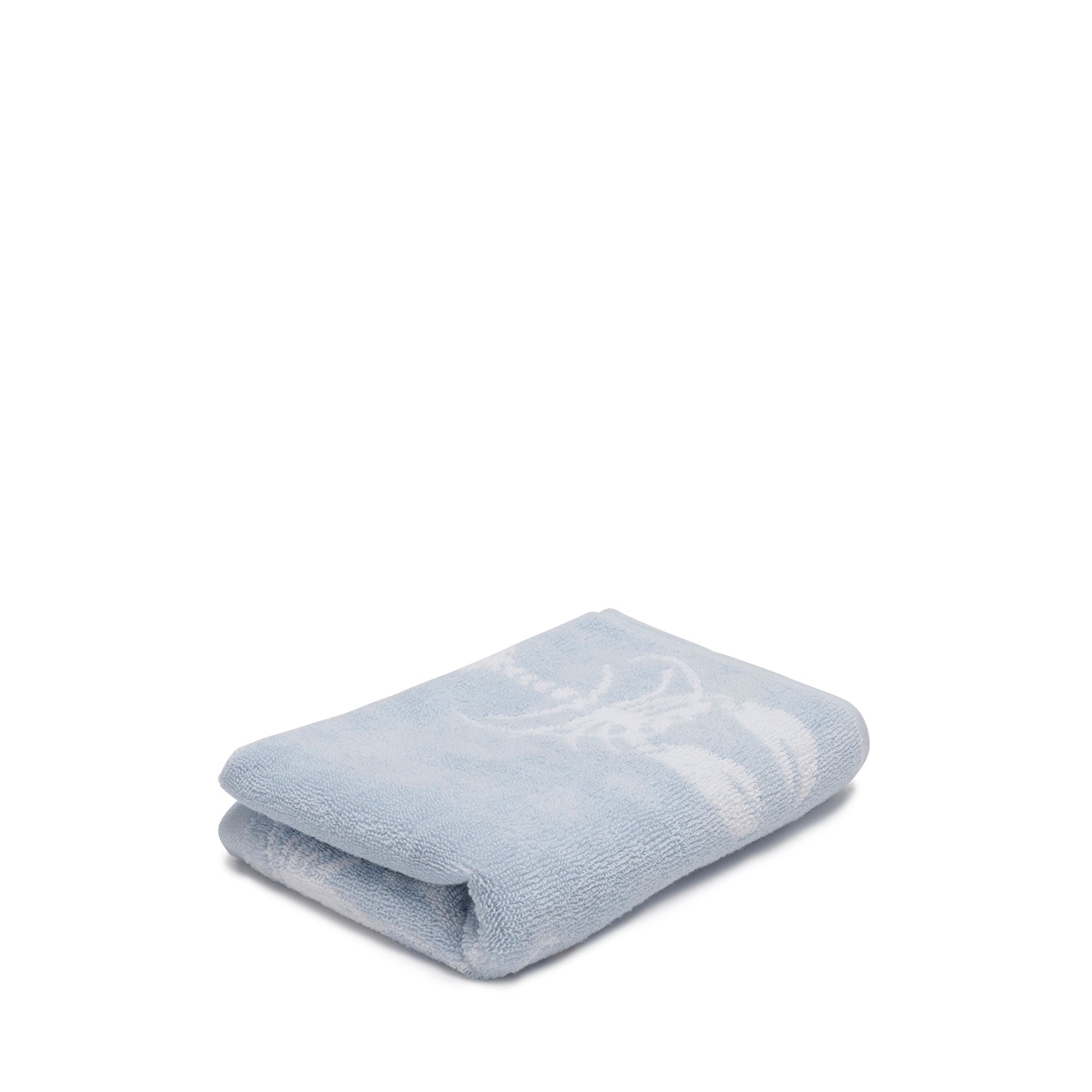 Blue lobster print bathroom towels by Sophie Allport hand towel