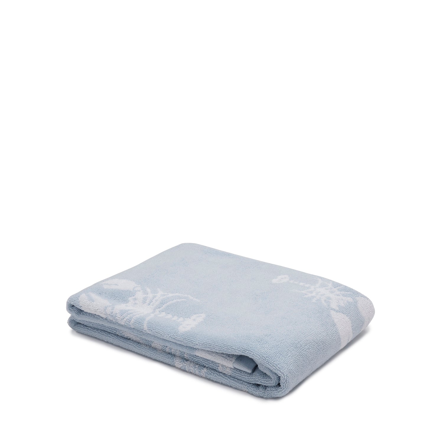 Blue lobster print bathroom towels by Sophie Allport bath towel