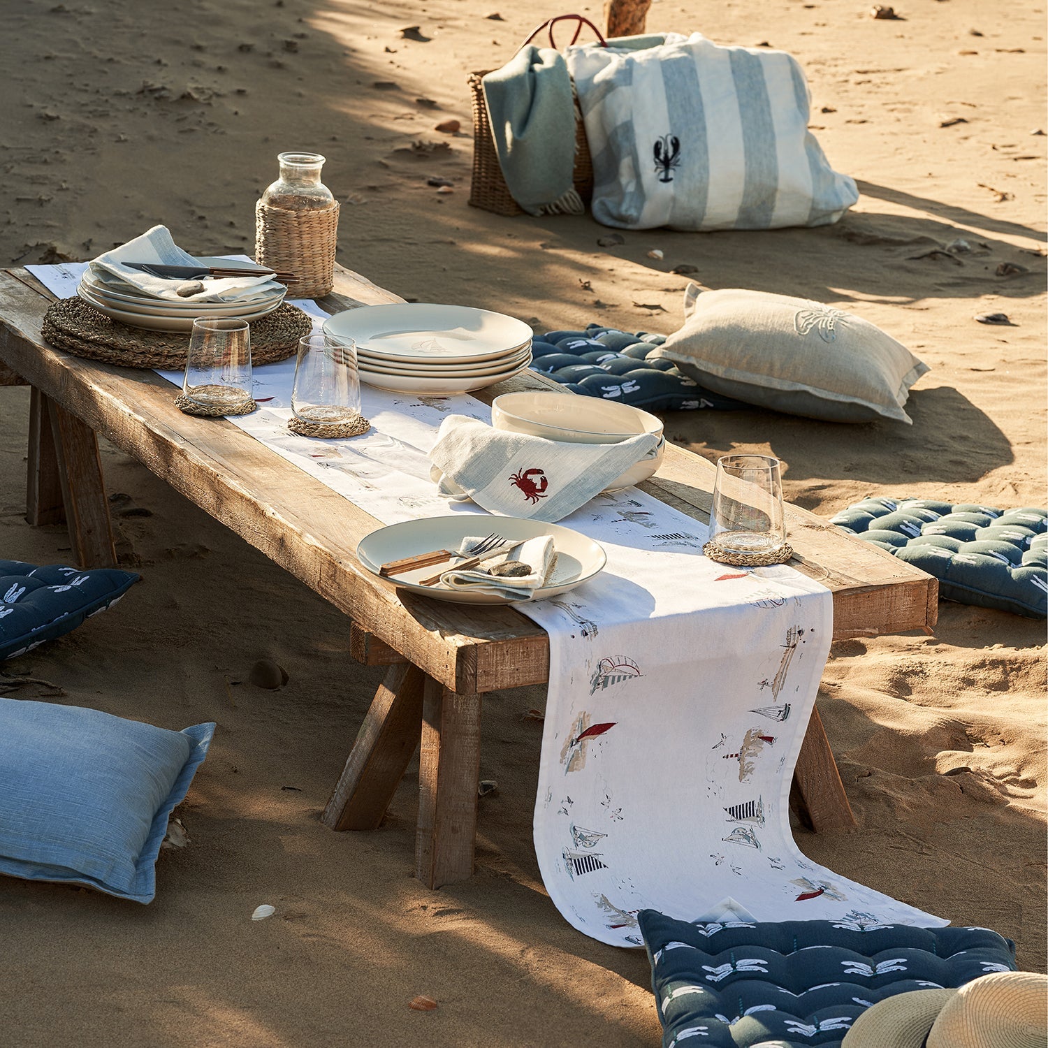 Coastal tableware collection by Sophie Allport beach picnic