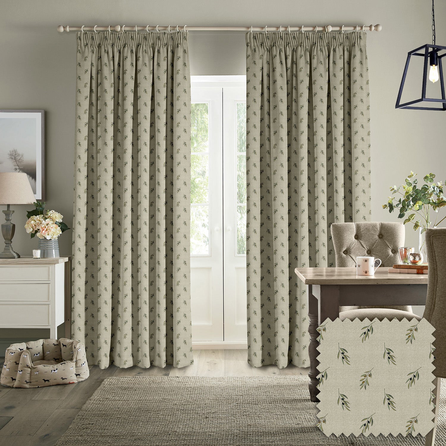 Olive Linen Made to Measure Curtains by Sophie Allport