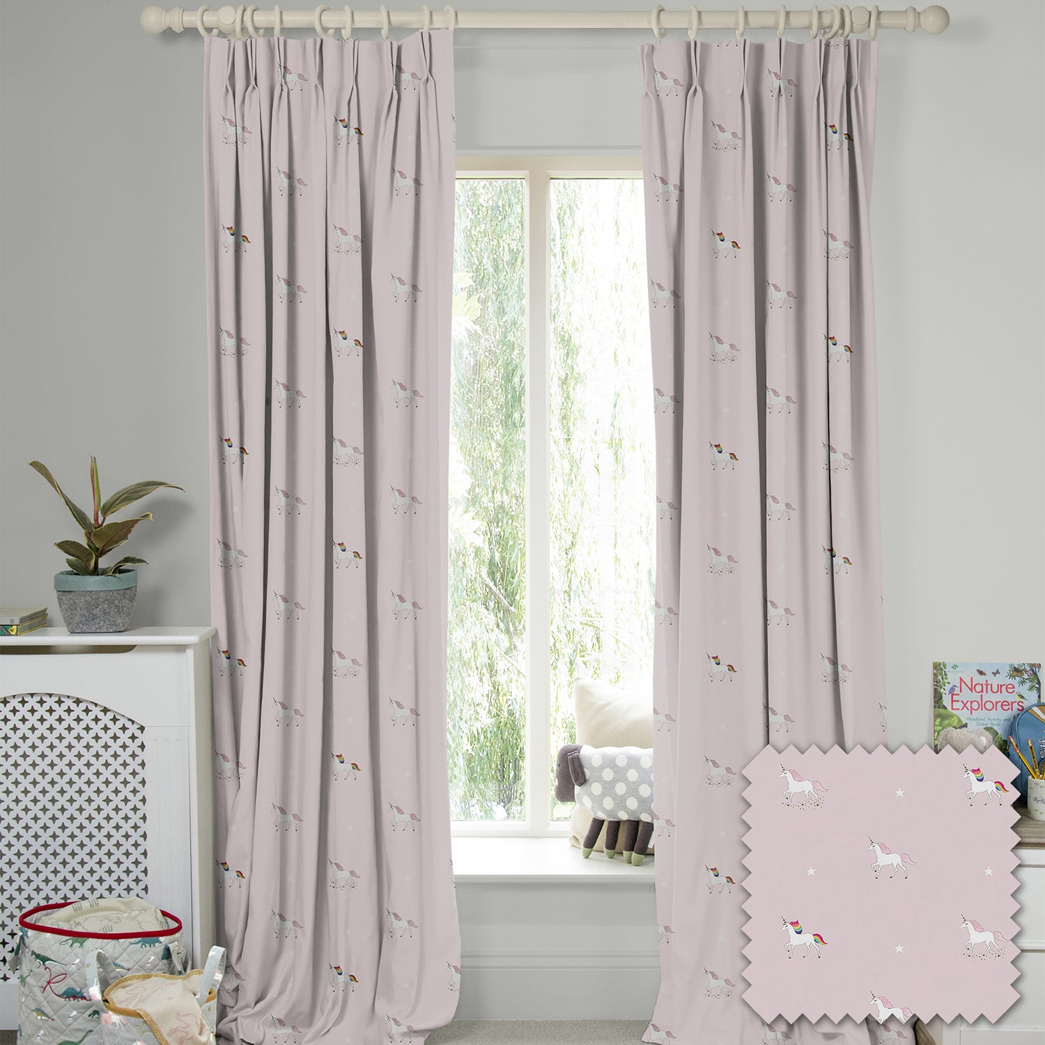 Unicorn Soft Pink Made to Measure Curtains