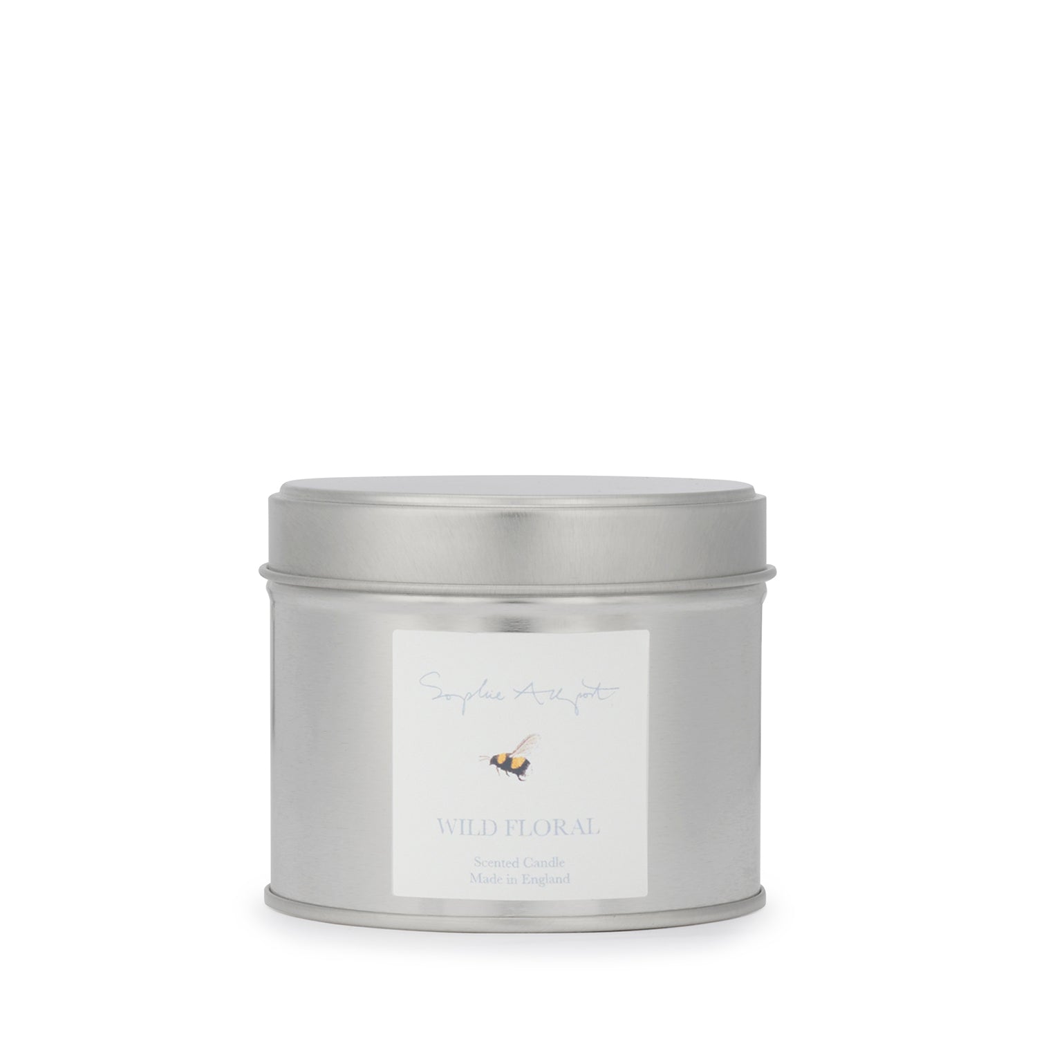 Floral scent tin candle by Sophie Allport front