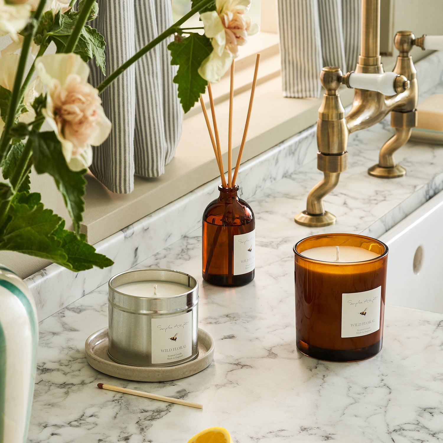 Floral home fragrance collection by Sophie Allport