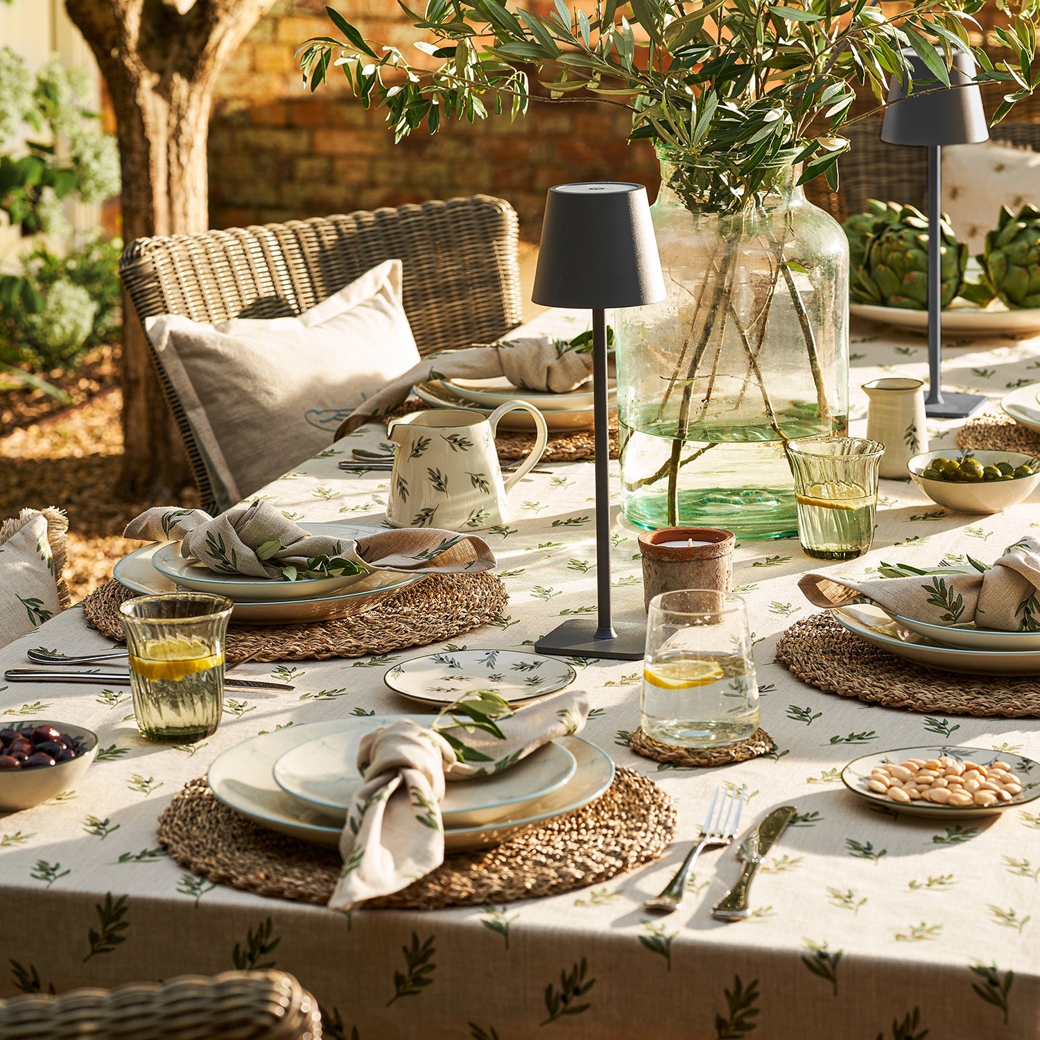 Olive print tableware collection by Sophie Allport