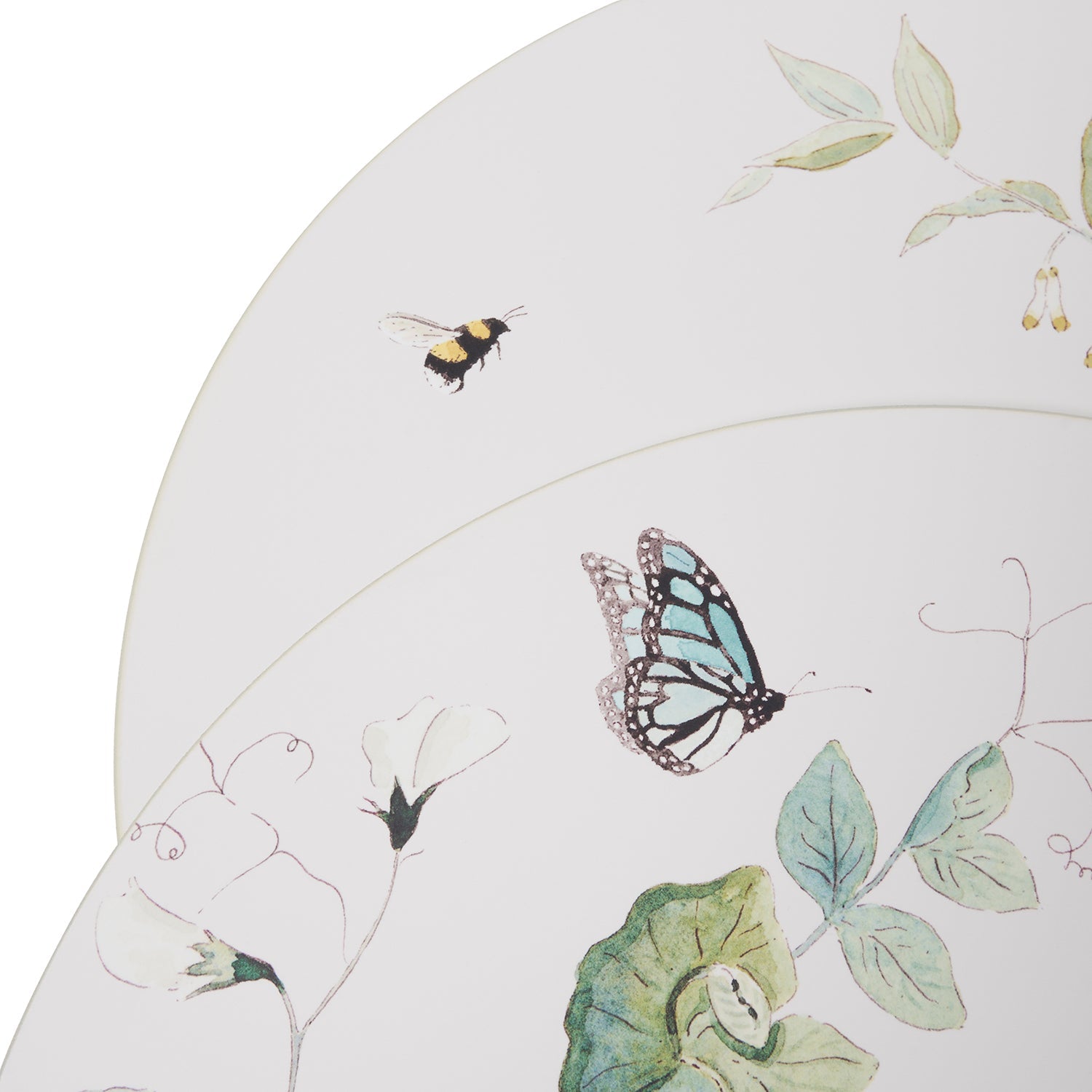 Round placemat with floral print by Sophie Allport edge detail