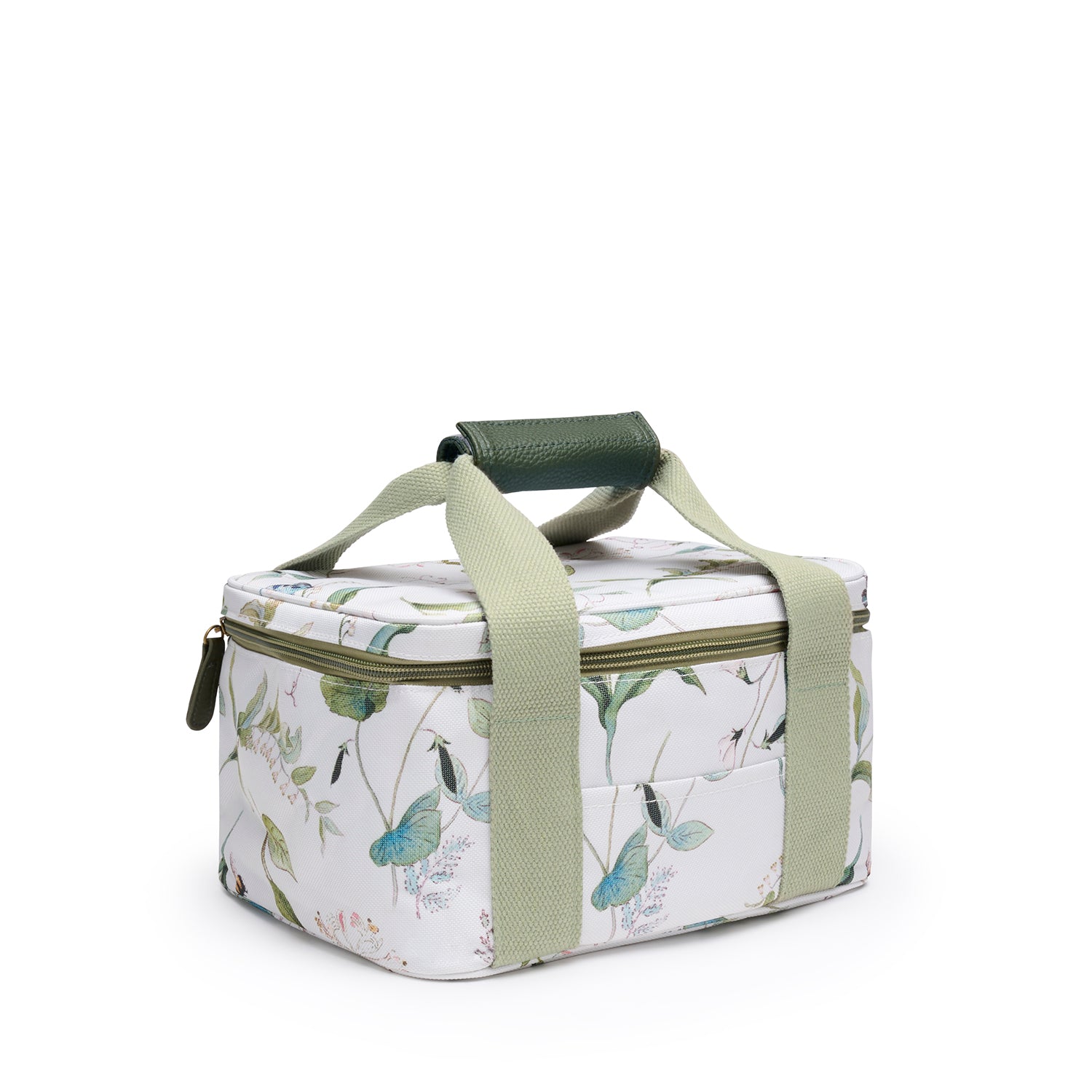 White lunch bag with floral print by Sophie Allport side