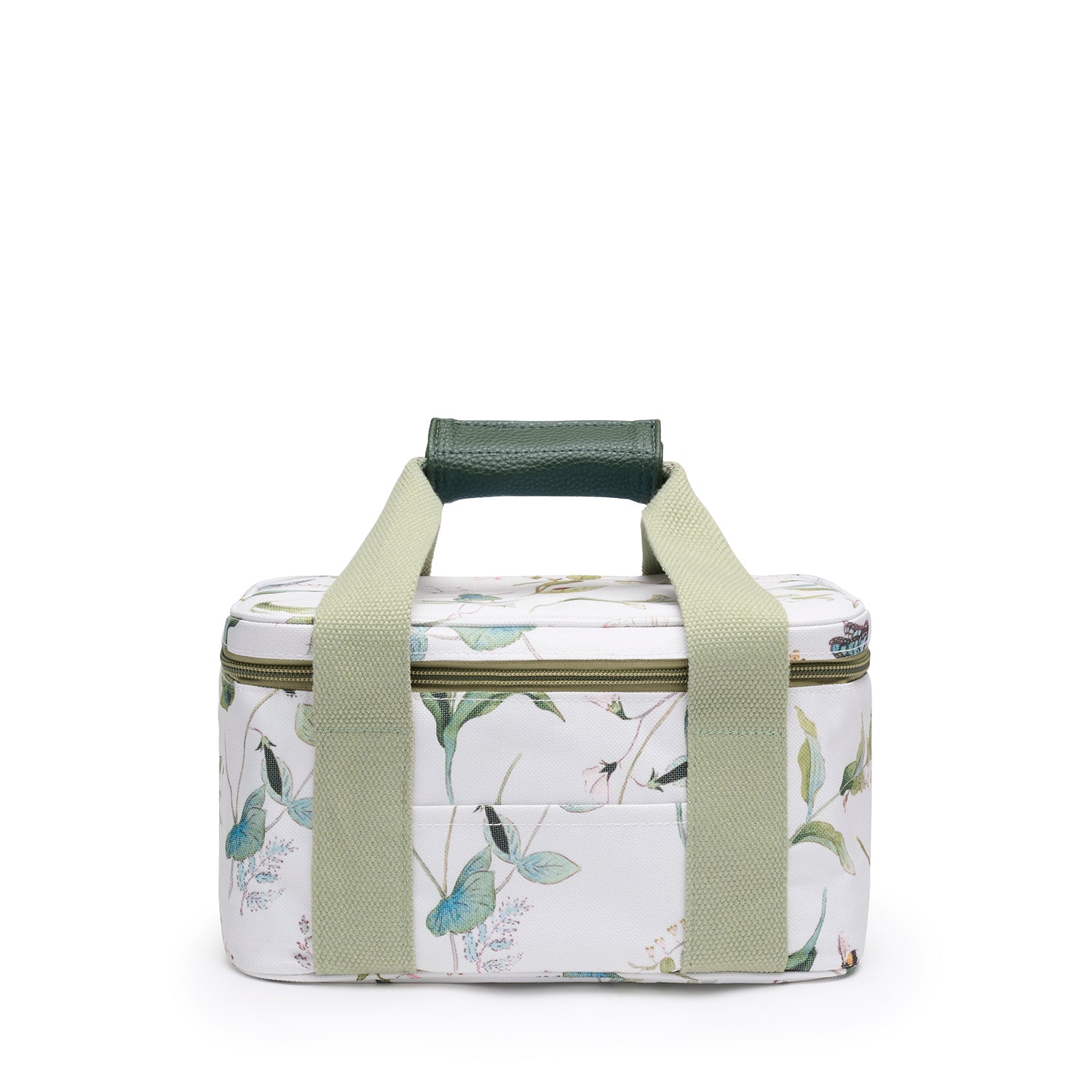 White lunch bag with floral print by Sophie Allport front