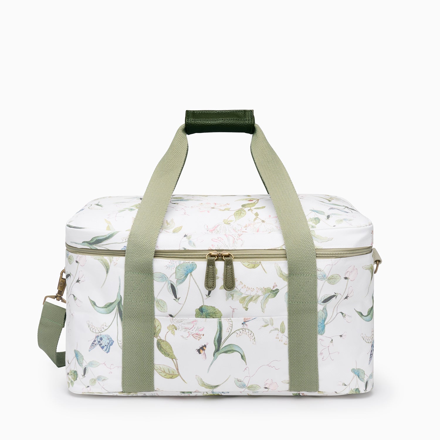 White picnic bag with floral print by Sophie Allport front