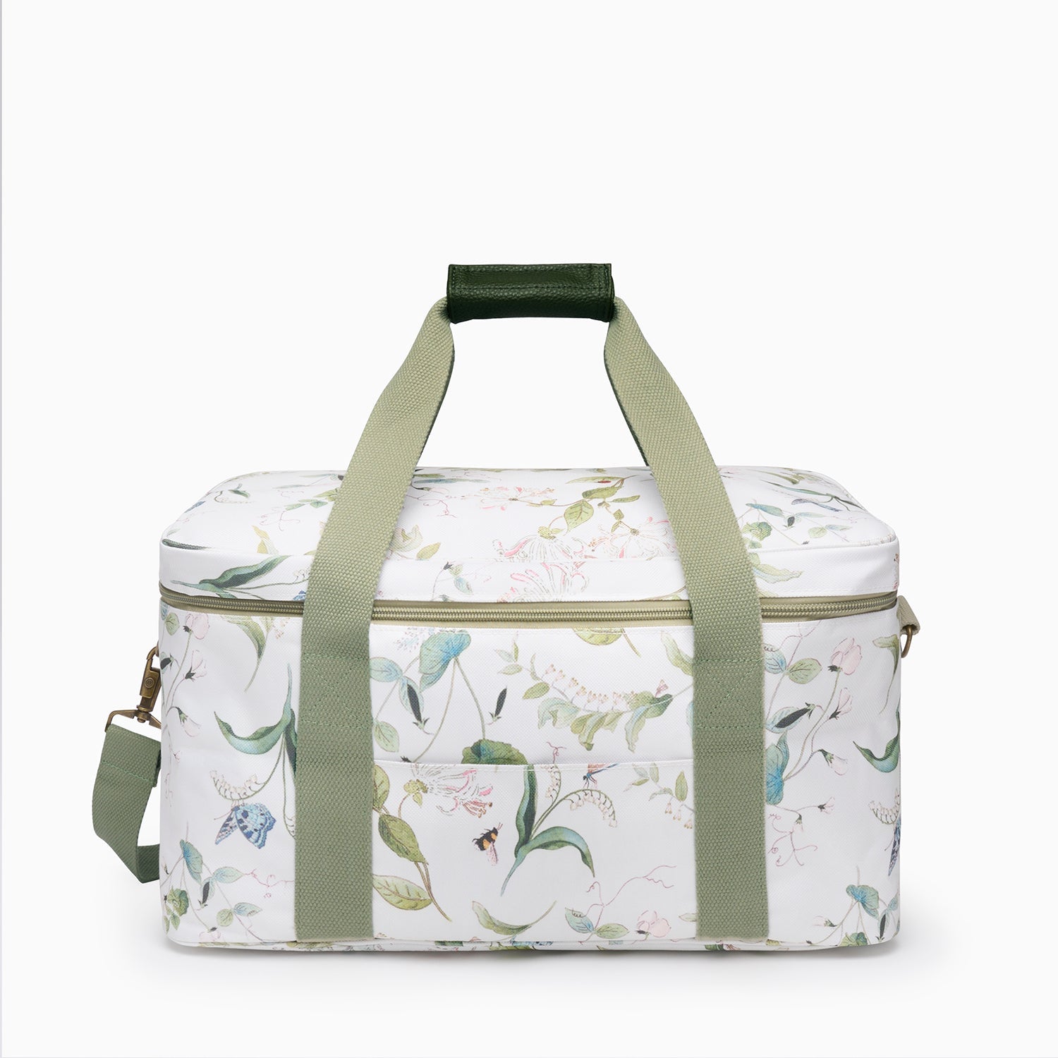 White picnic bag with floral print by Sophie Allport back