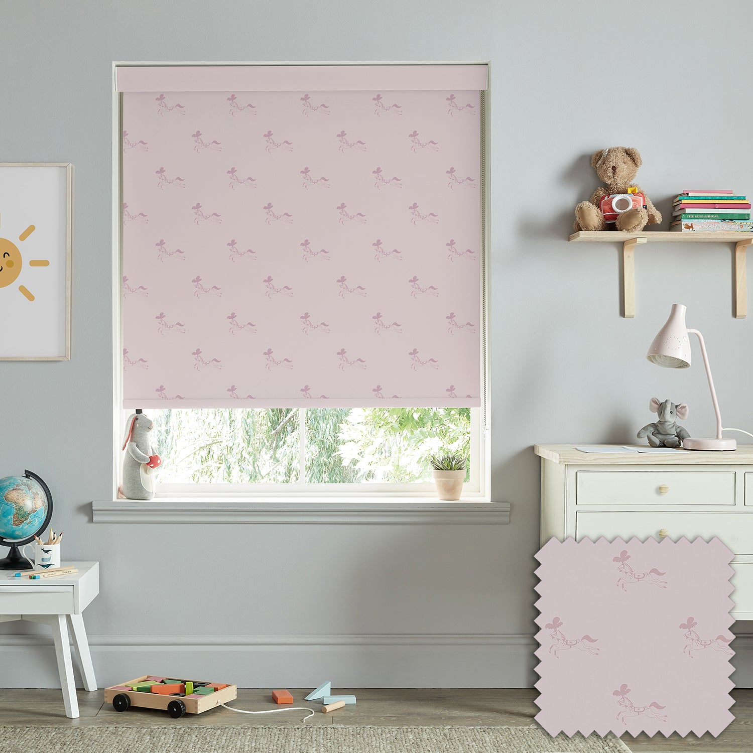 Fairground Ponies Blush Made to Measure Roller Blind