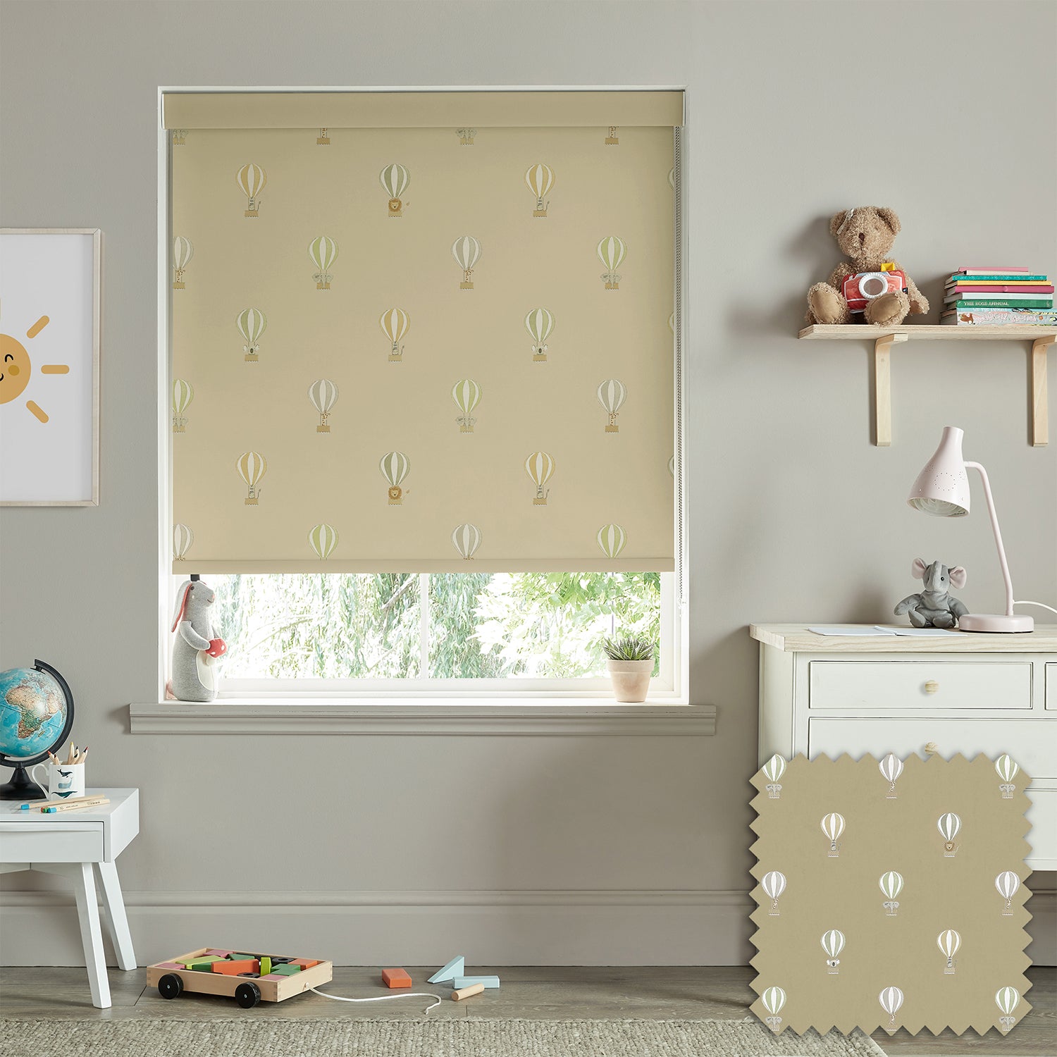 Bears & Balloons Pale Rust Gold Made to Measure Roller Blind