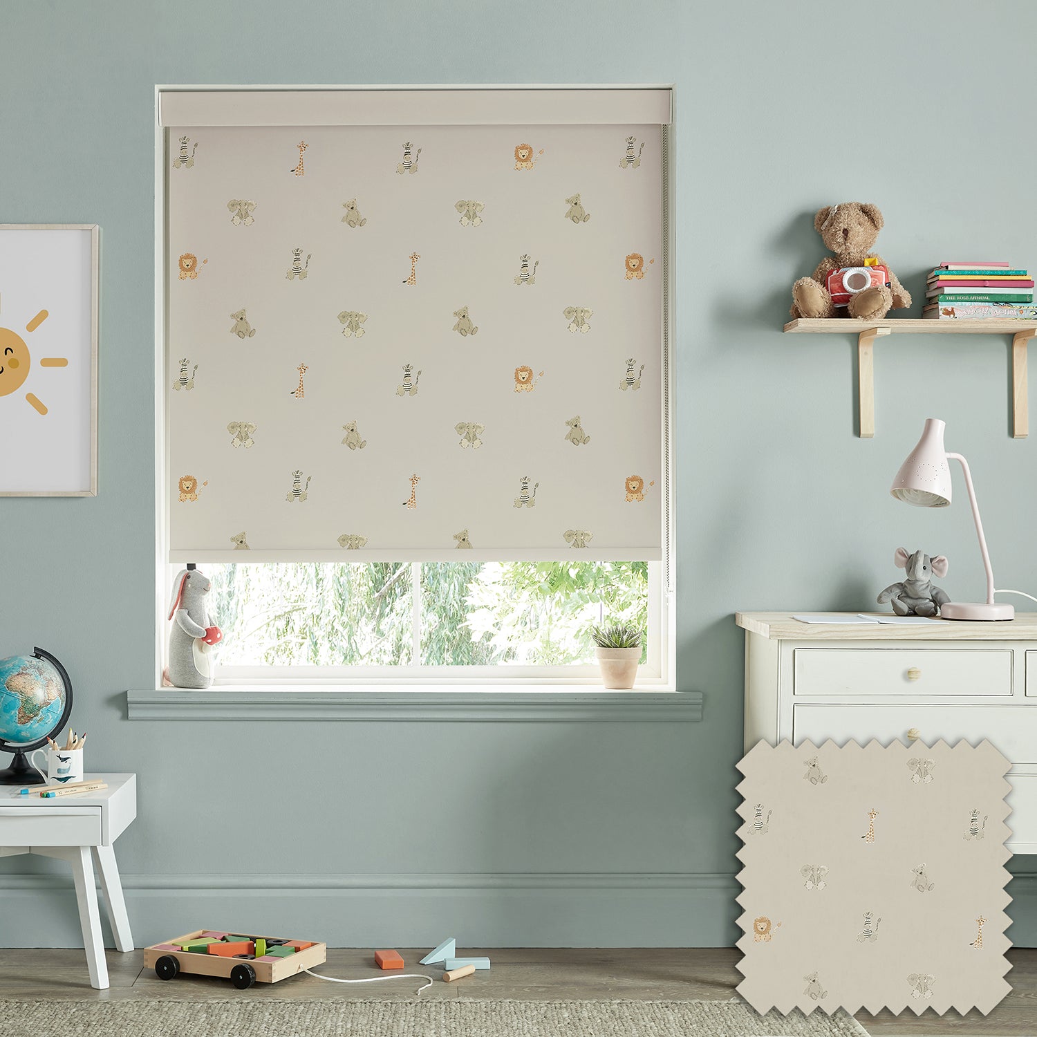 Bears & Balloons Linen Made to Measure Roller Blind