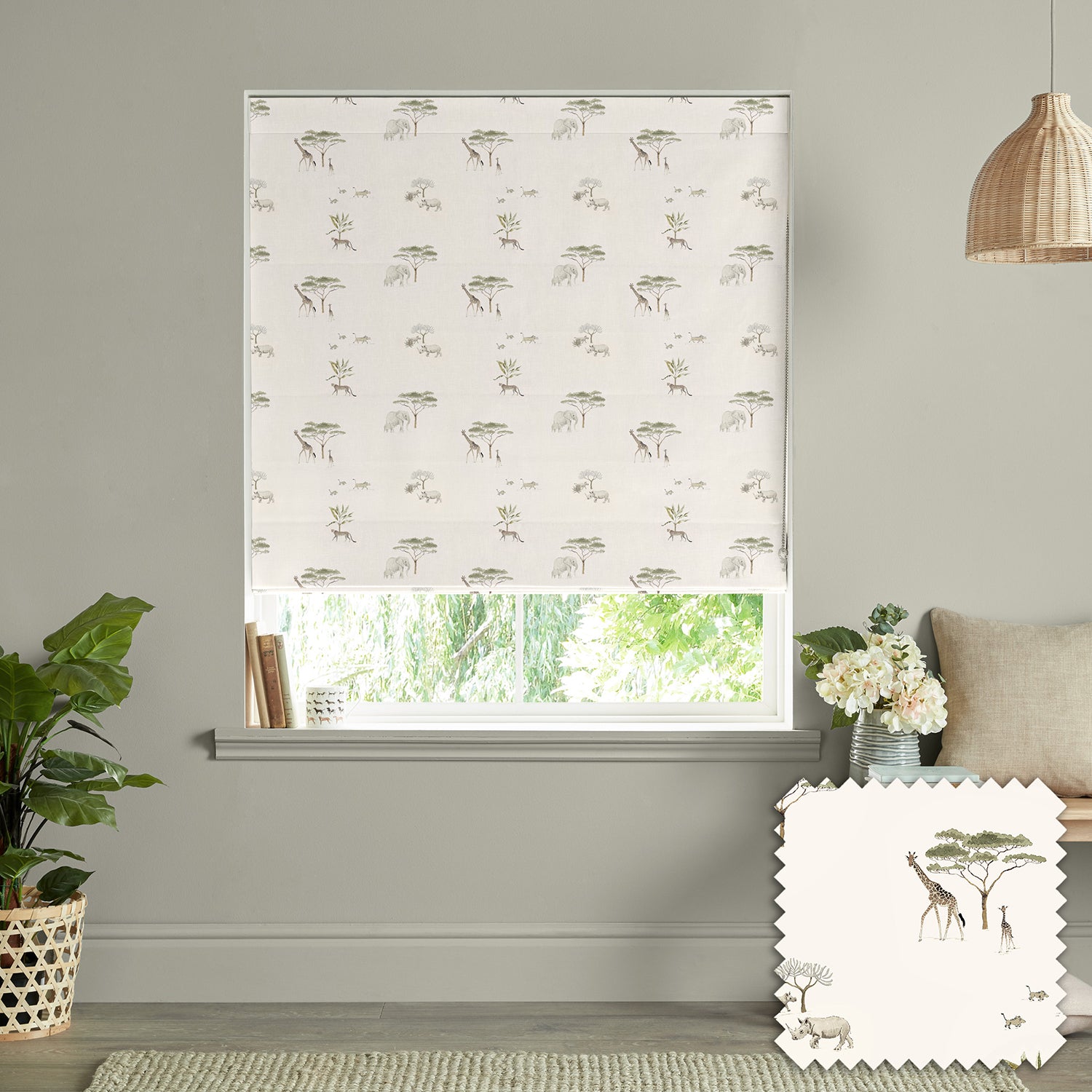 Wild Savannah Off White Made to Measure Curtains by Sophie Allport