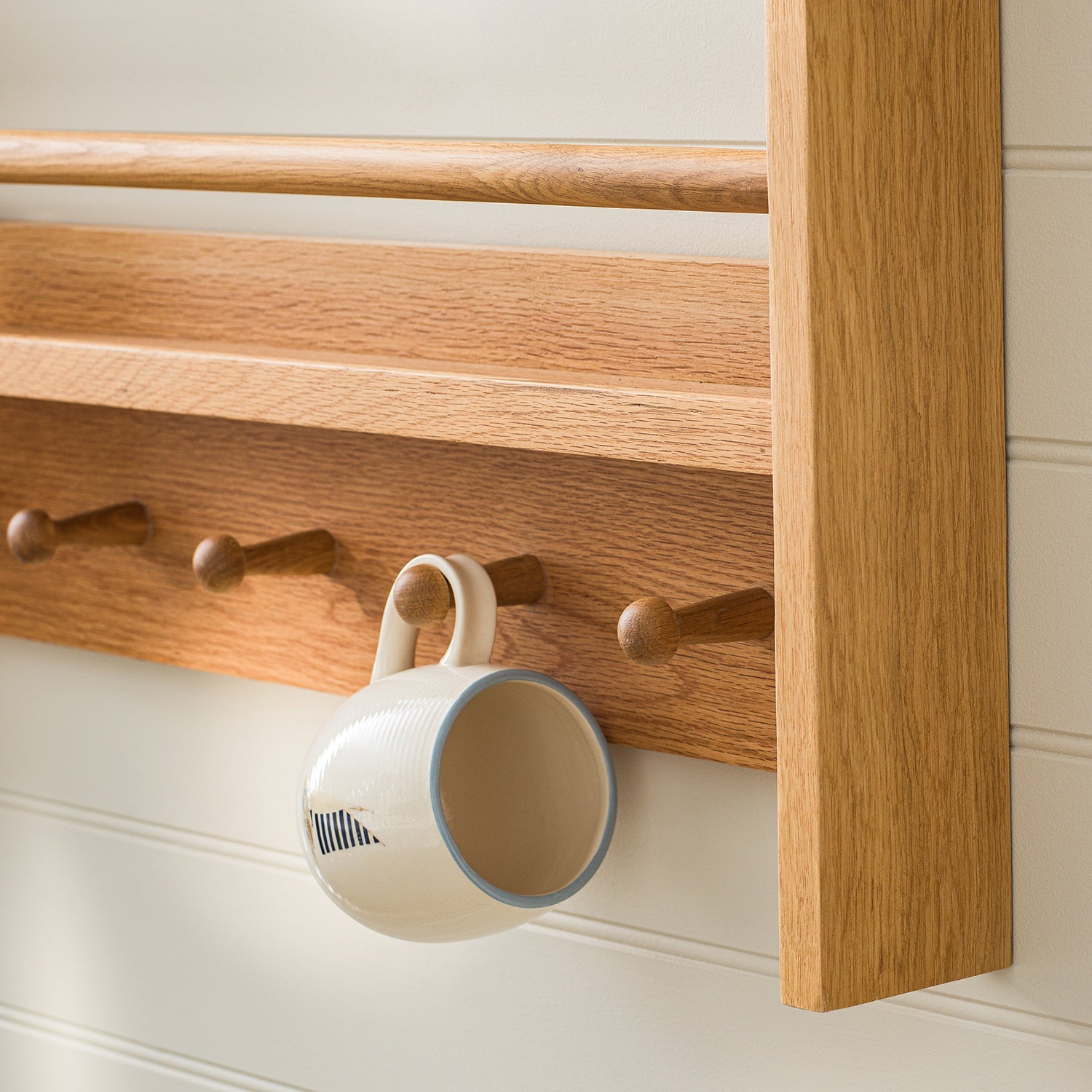 Oak display rack by Sophie Allport detail