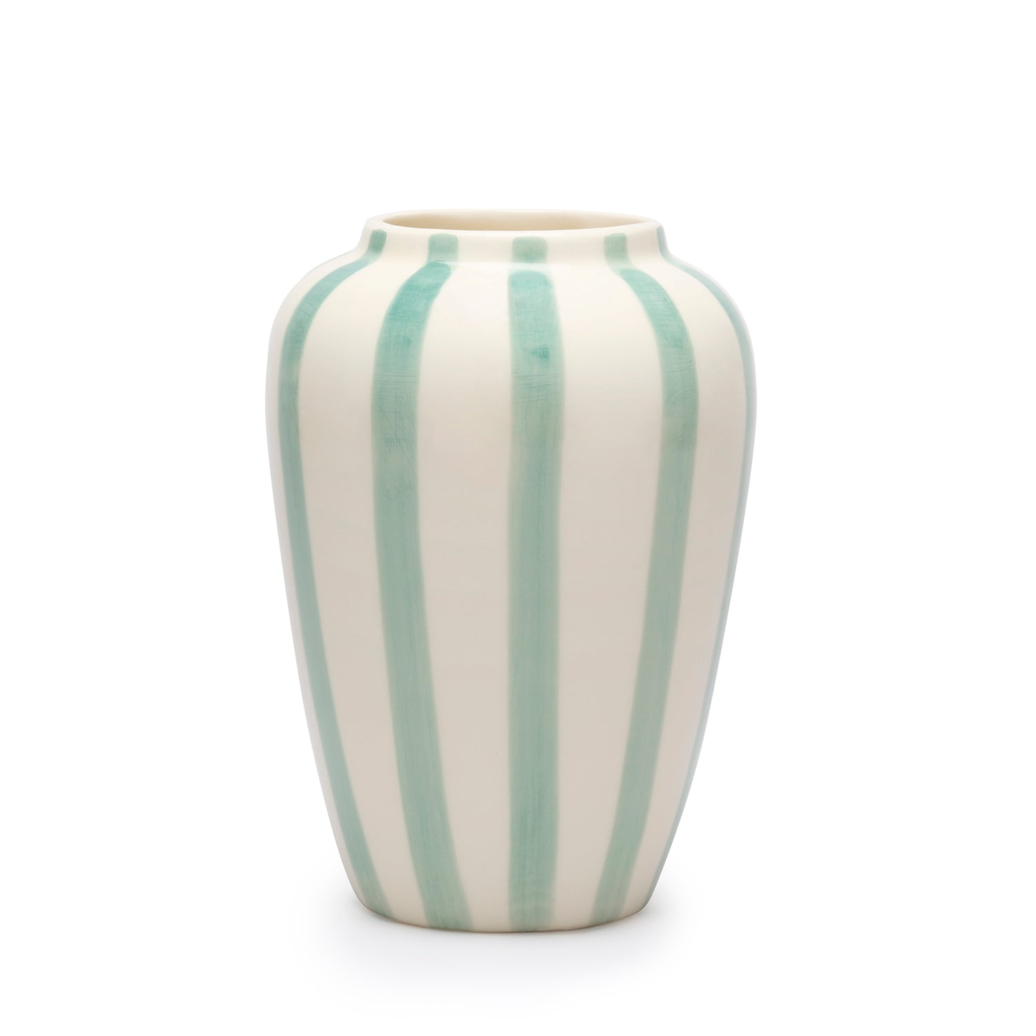 Pale Green Striped Vase