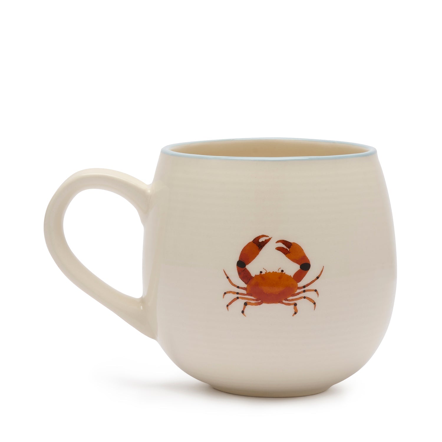 Stoneware mugs with crab print by Sophie Allport