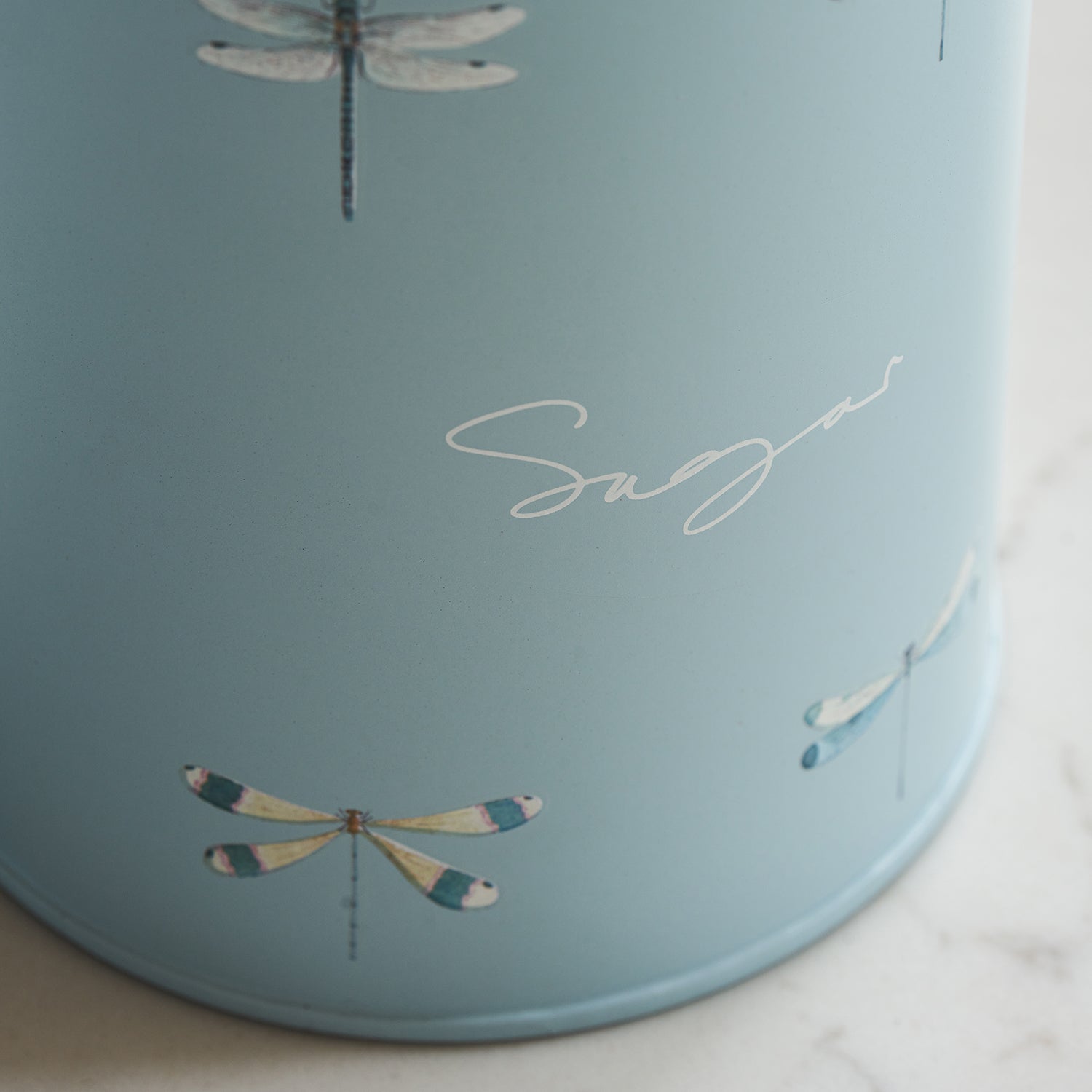 Set of 3 blue storage canisters with by Sophie Allport sugar detail