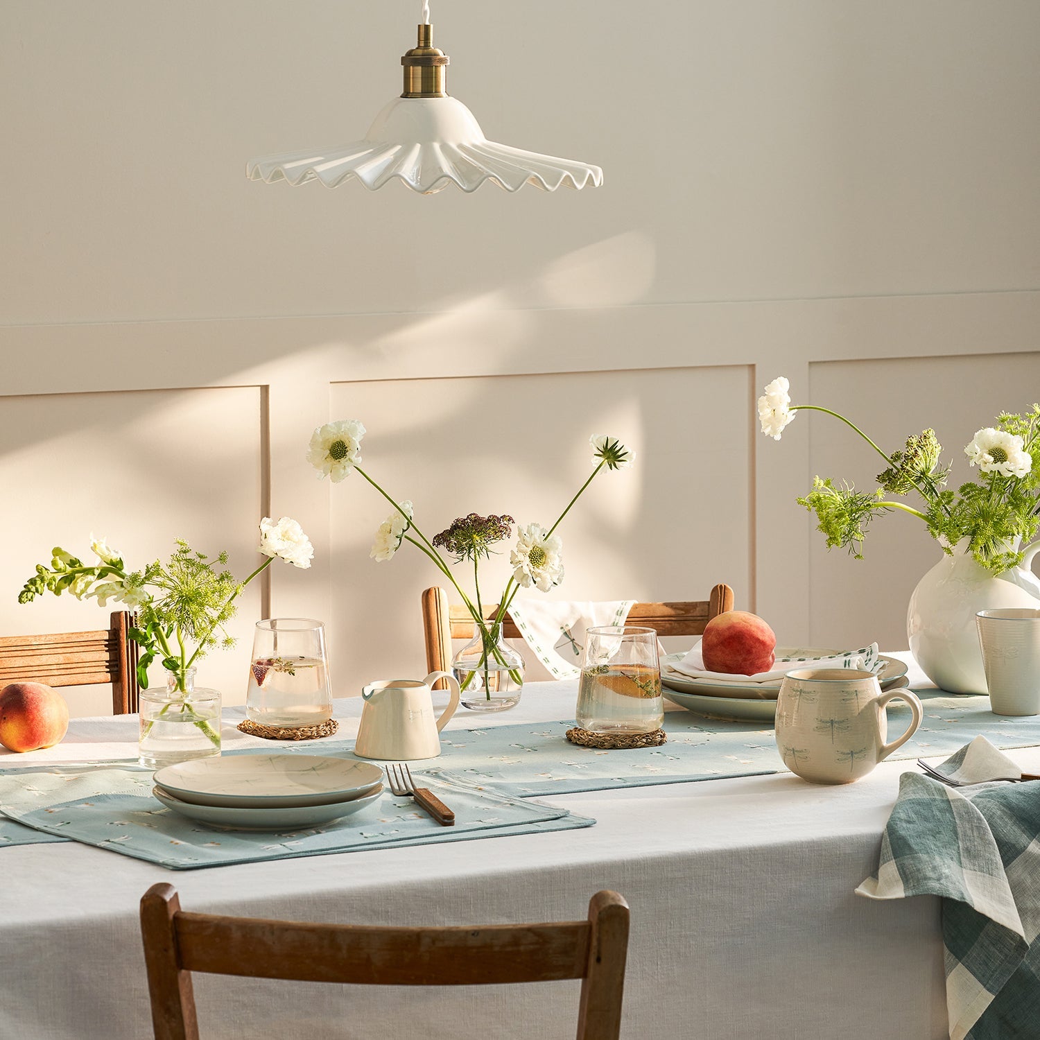 Blue dragonfly tableware collection by Sophie Allport