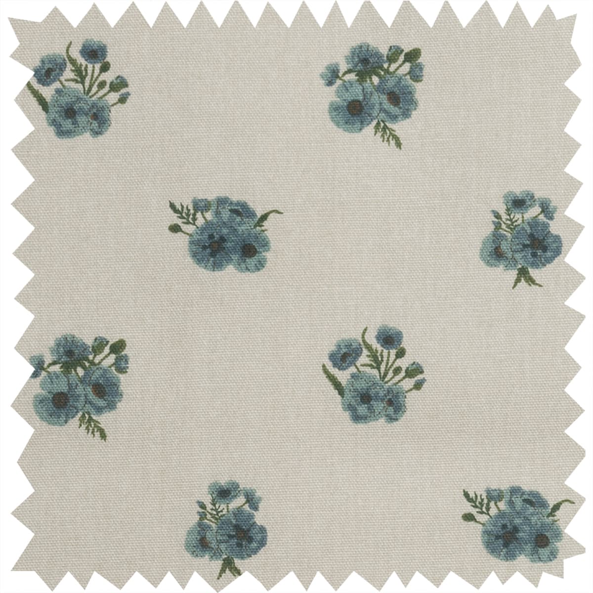 Poppies Blue Fabric Sample