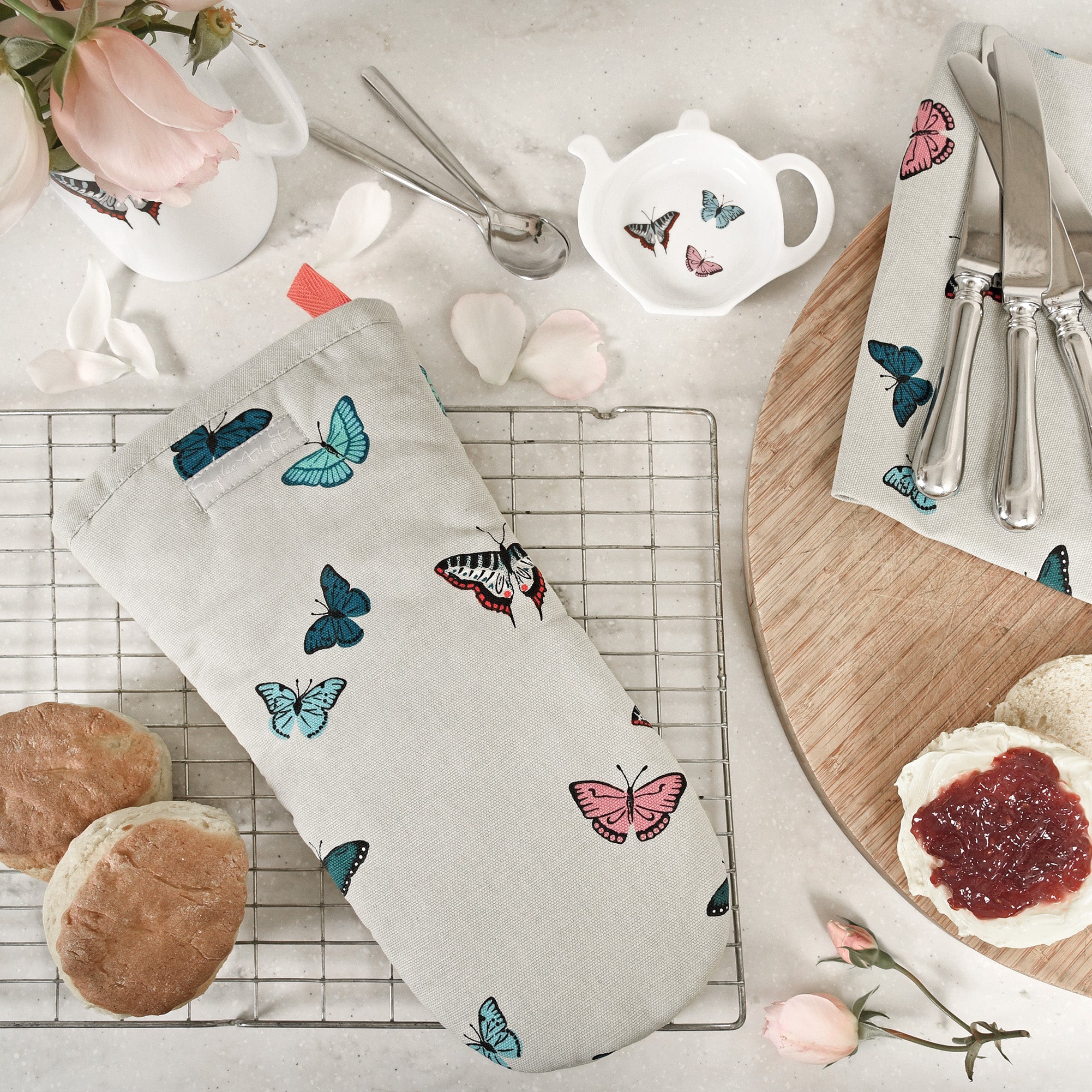 Fine bone china butterflies tea bag tidy by Sophie Allport.