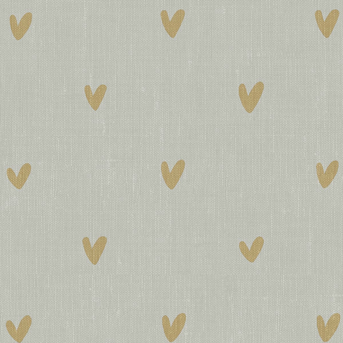 Hearts Soft Mustard Made to Measure Curtains