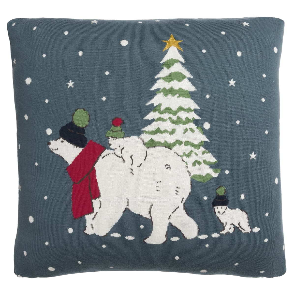 Snow Season Knitted Statement Cushion