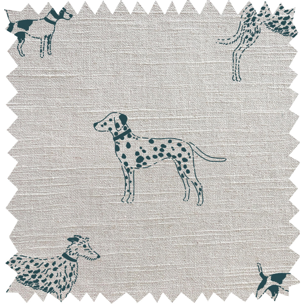 Fetch Teal Linen Blend Fabric Sample