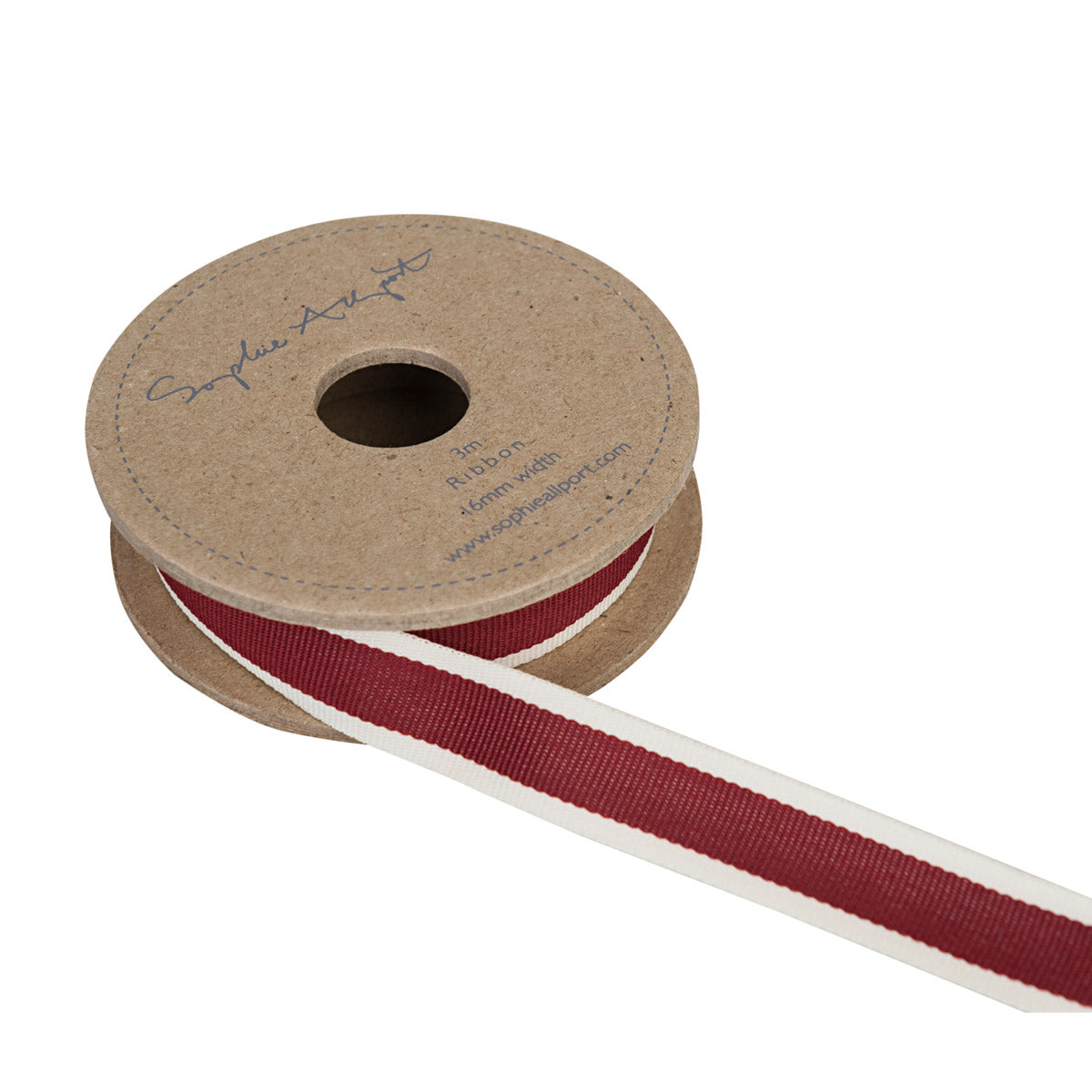 Claret Red Stripe Ribbon