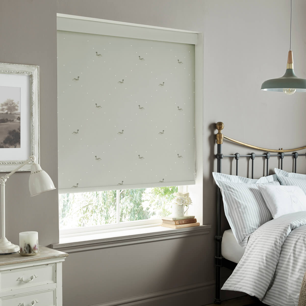 Hare Dove Roller Blind Sample