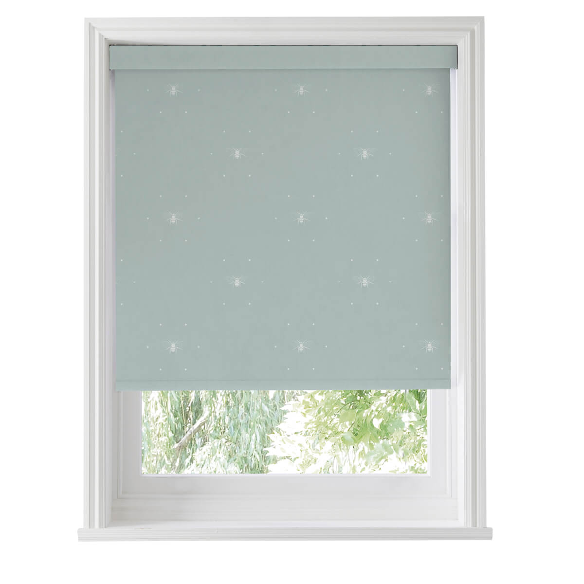 Bees Duck Egg Roller Blind Sample