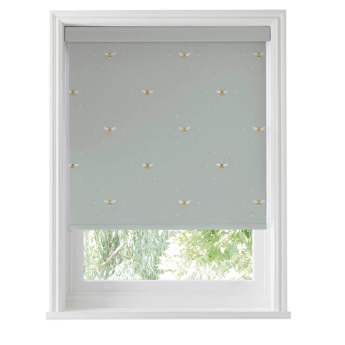 Bees Pale Slate Roller Blind Sample