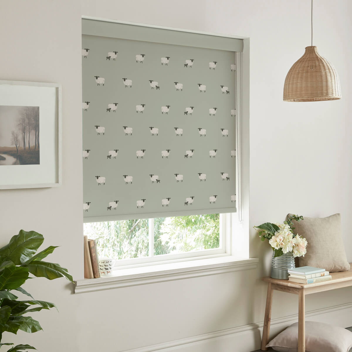 Sheep Sage Roller Blind Sample