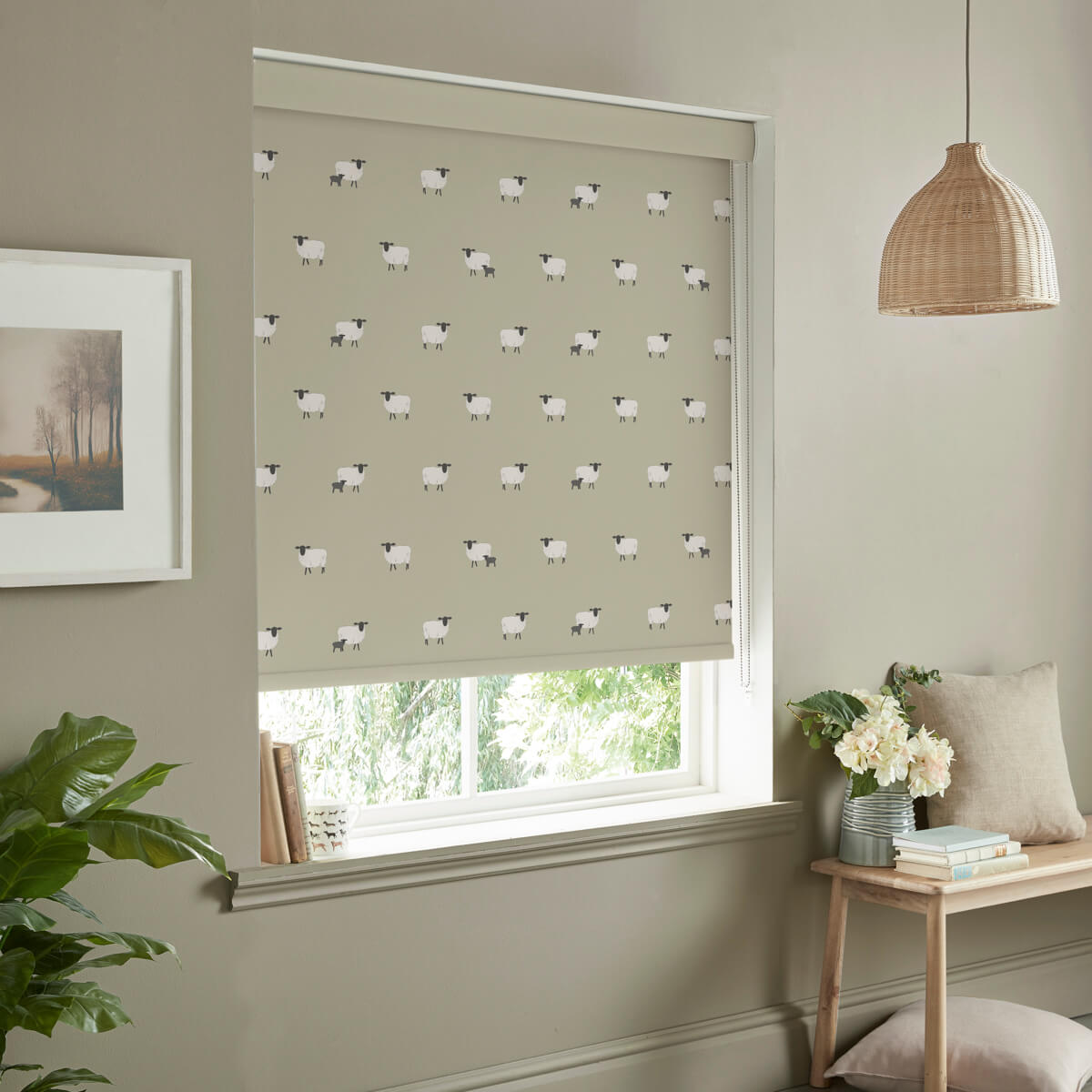 Sheep Sand Roller Blind Sample