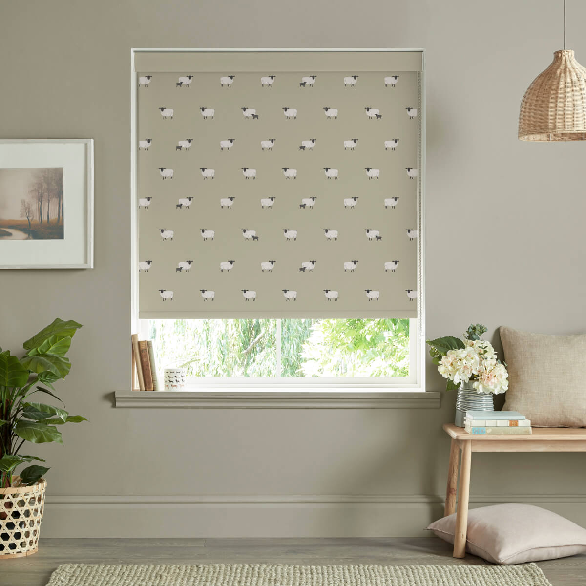 Sheep Sand Roller Blind Sample