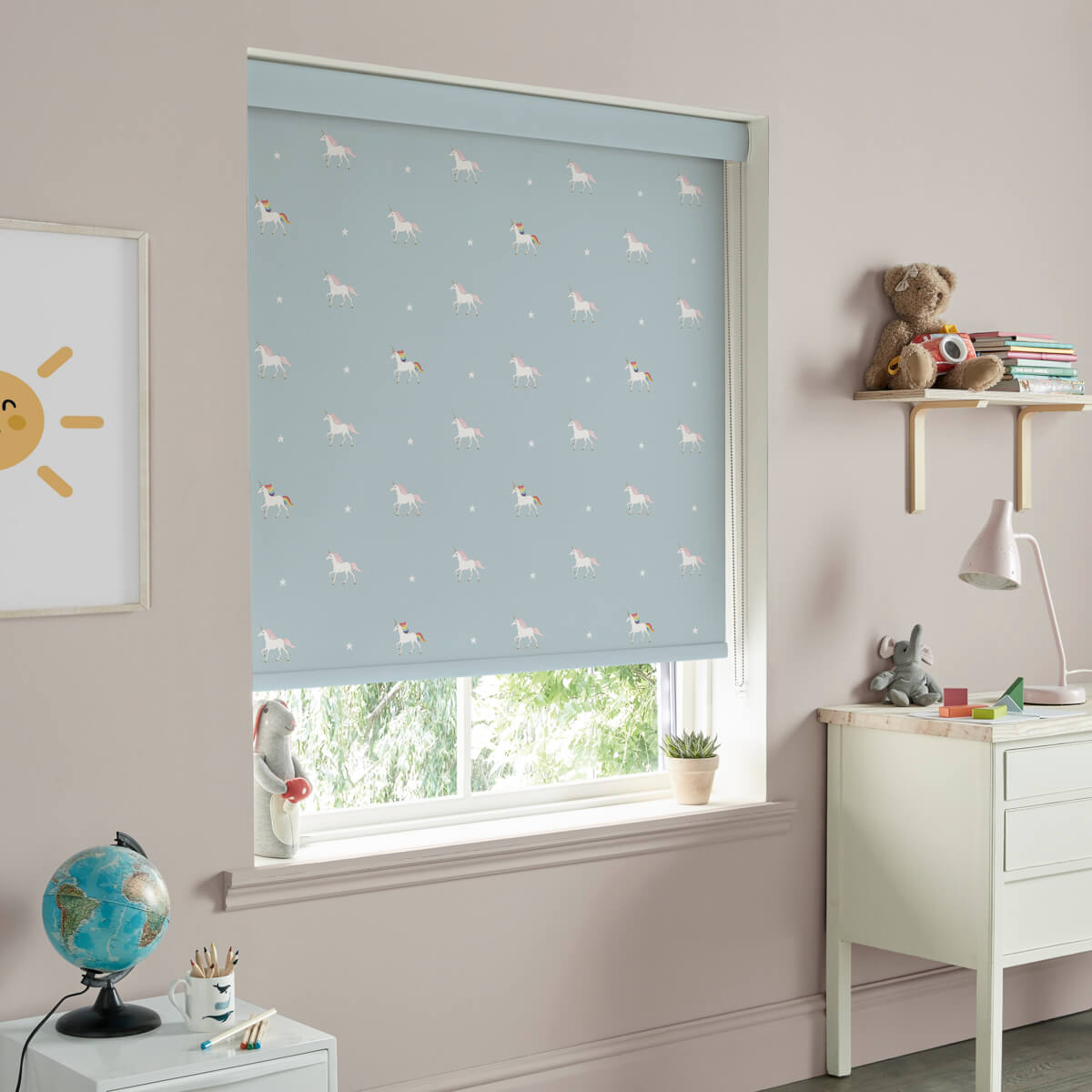 Unicorn Pale Duck Egg Made to Measure Roller Blind by Sophie Allport