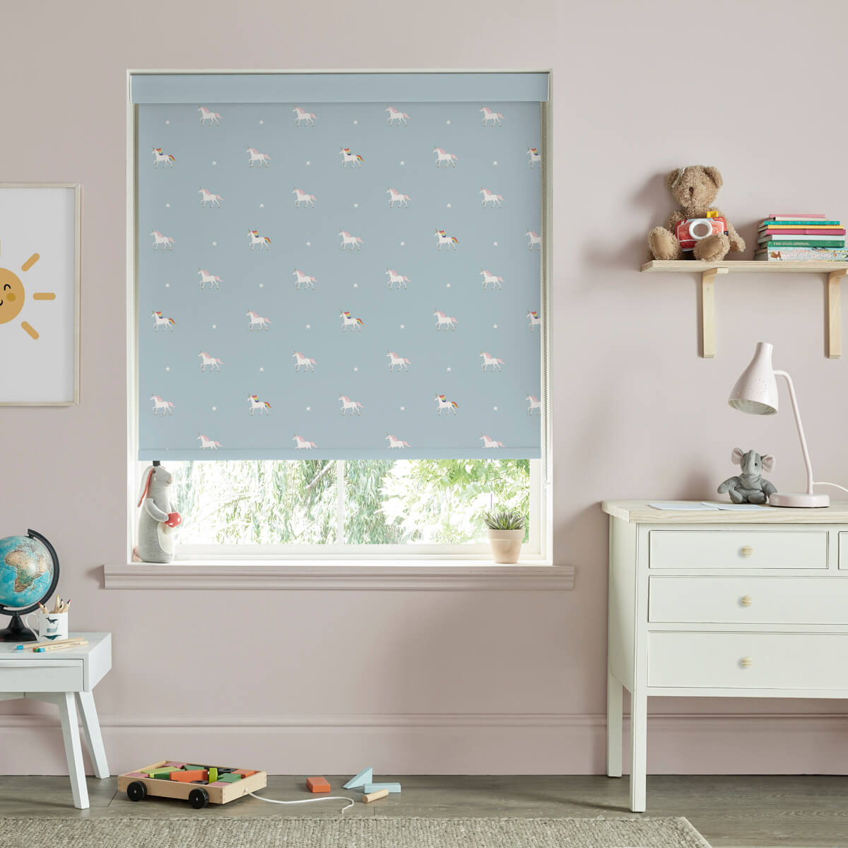 Unicorn Pale Duck Egg Made to Measure Roller Blind by Sophie Allport