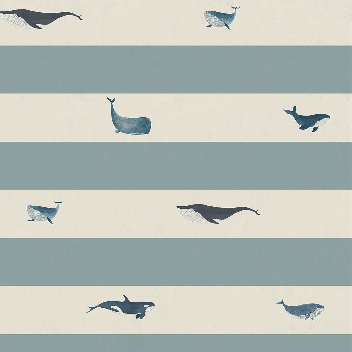 Whales Deep Duck Egg Roller Blind Sample