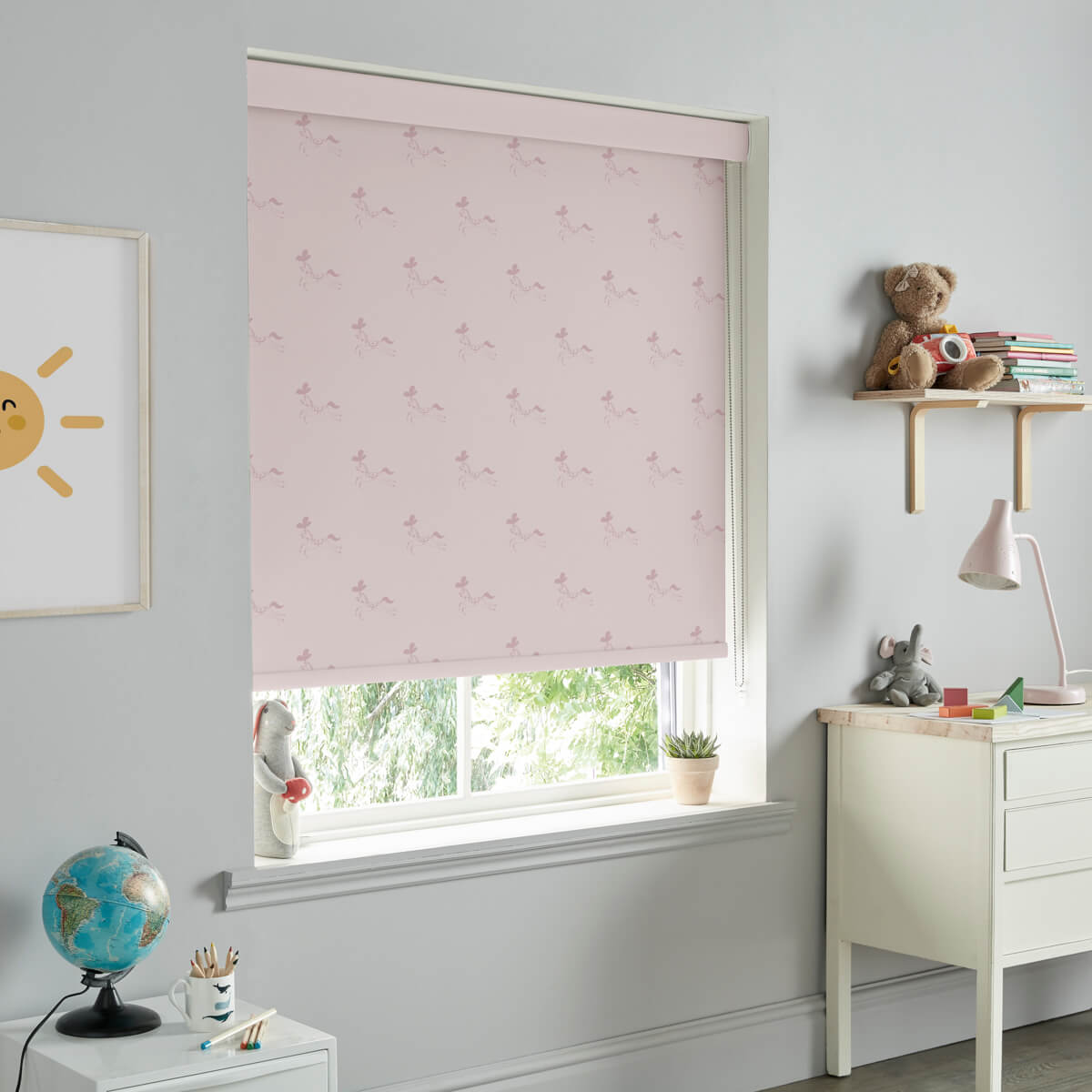 Fairground Ponies Blush Roller Blind Sample