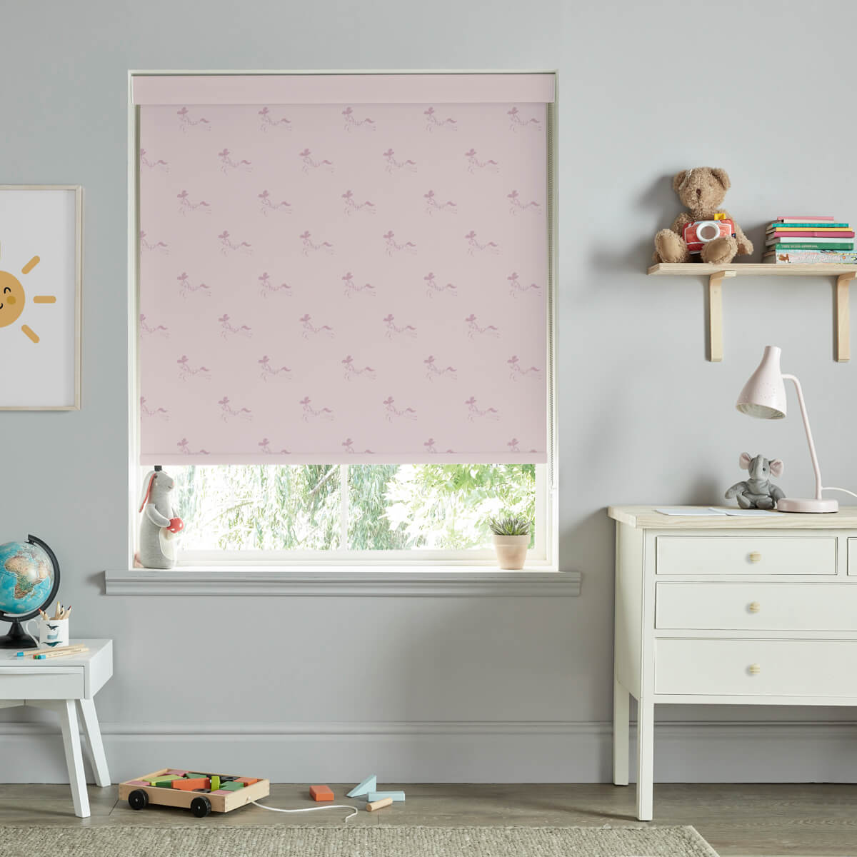 Fairground Ponies Blush Roller Blind Sample