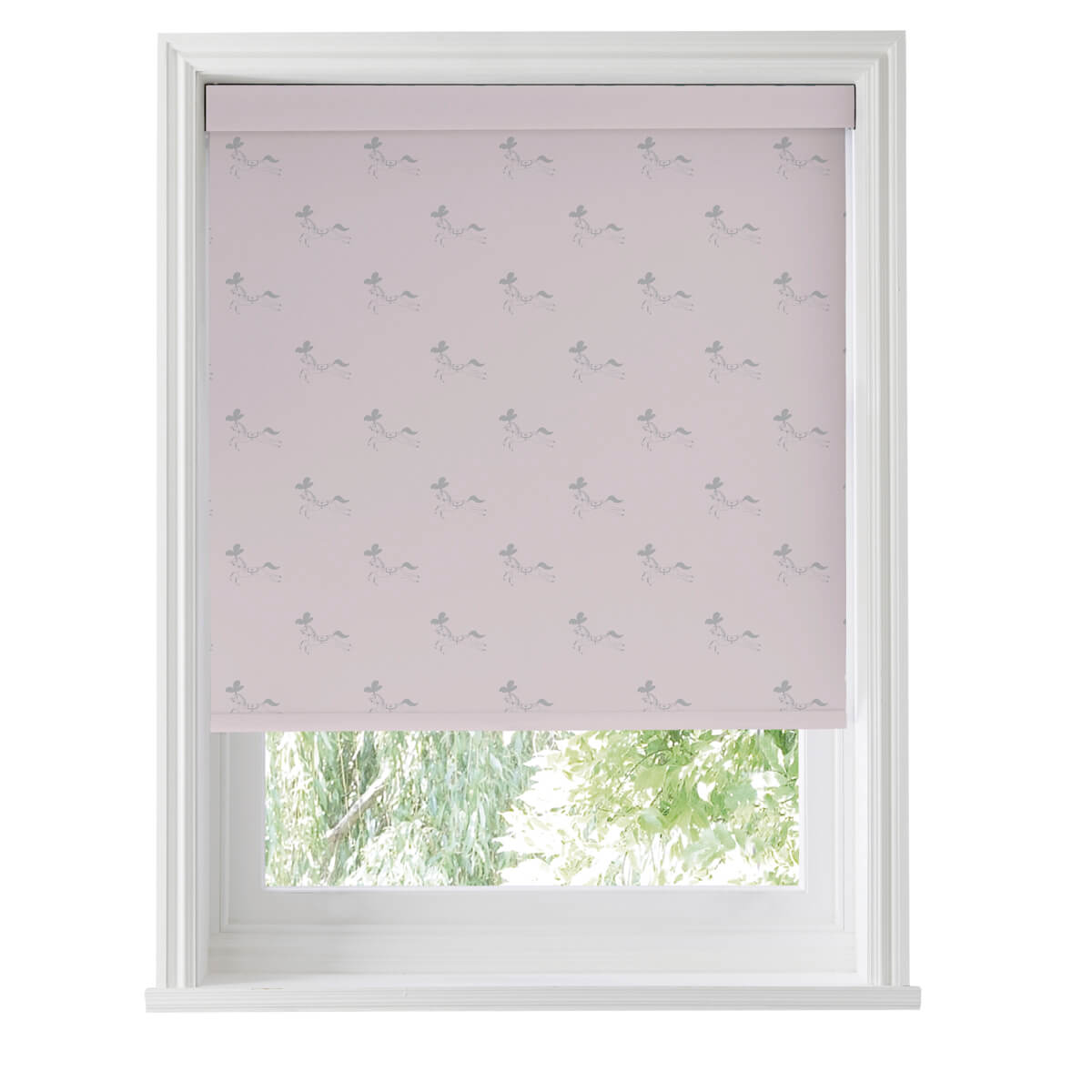 Fairground Ponies Soft Pink Roller Blind Sample