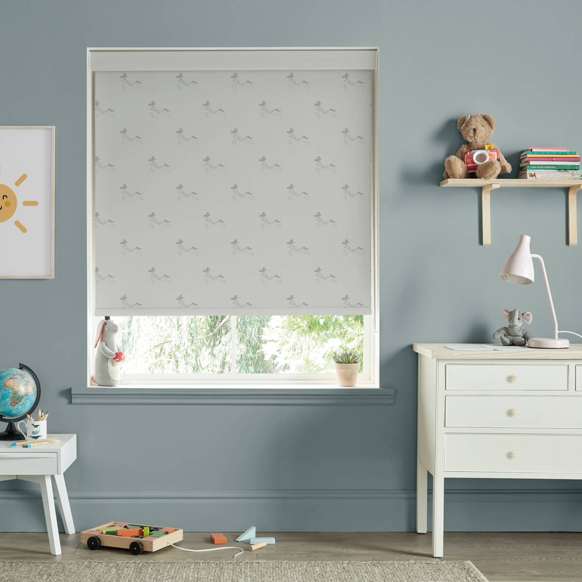 Fairground Ponies Warm Grey Roller Blind Sample