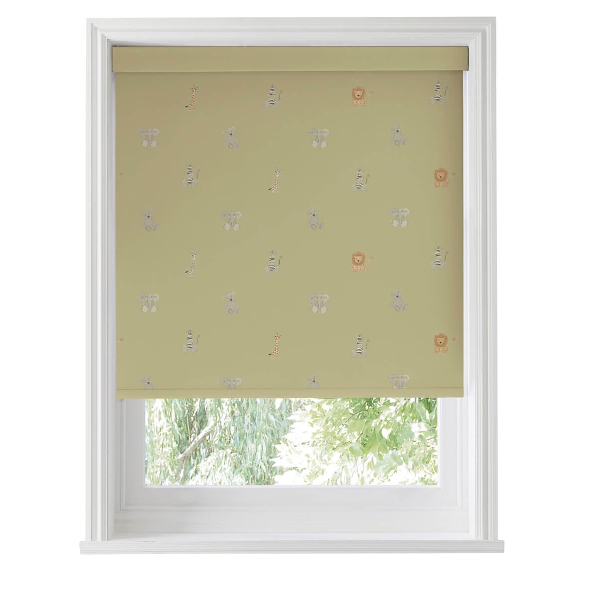 Bears & Balloons Soft Mustard Roller Blind Sample