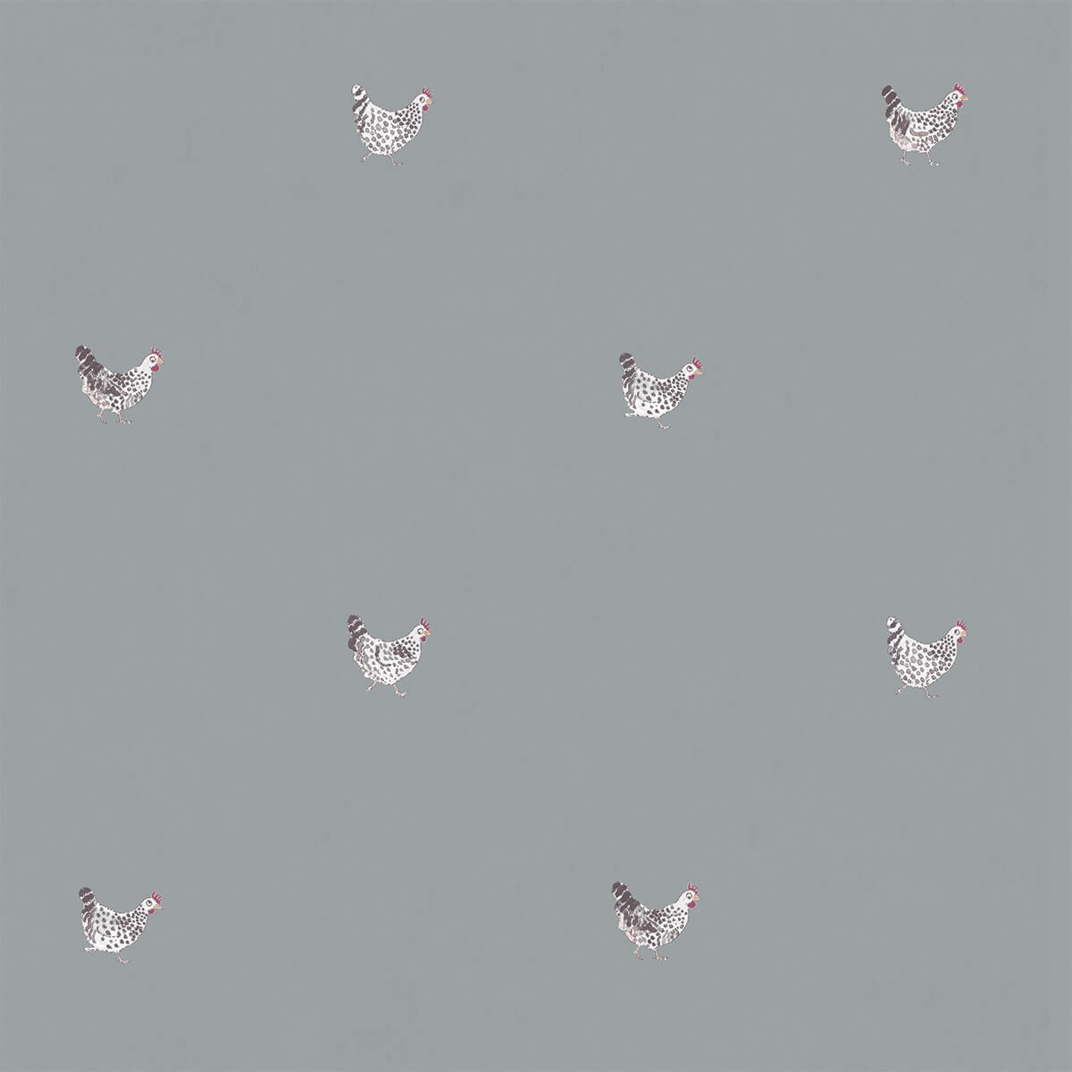 Chicken Pale Sage Blue Roller Blind Sample by Sophie Allport