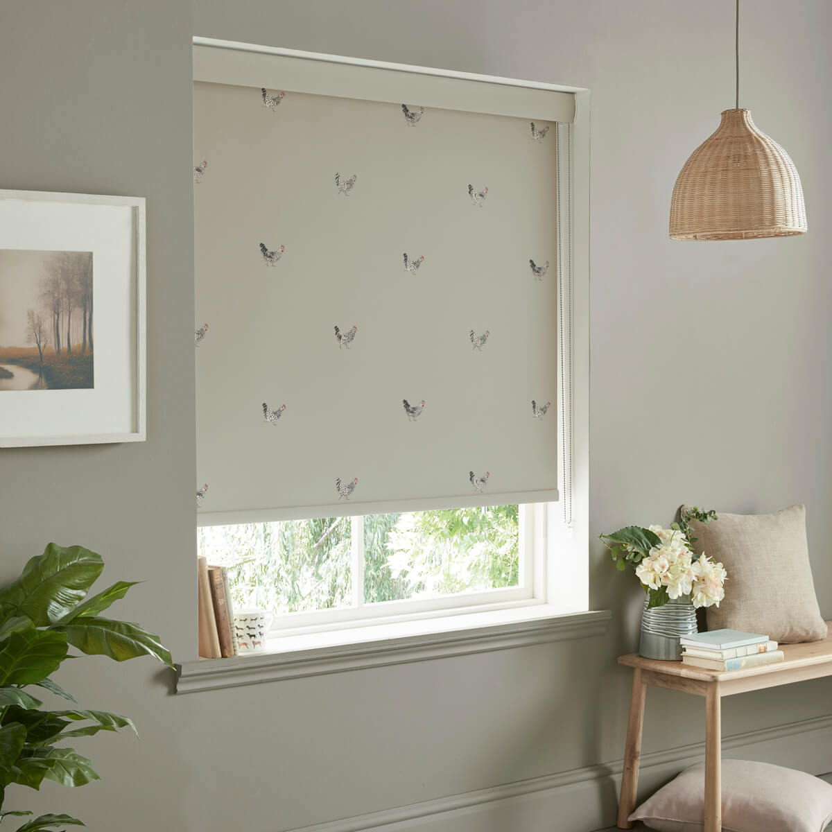 Chicken Soft Linen Roller Blind Sample