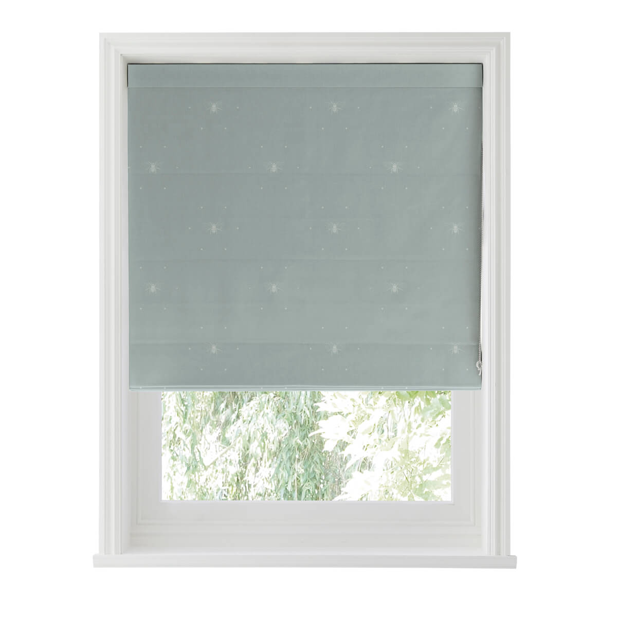 Bees Duck Egg Curtains/Roman Blind Sample