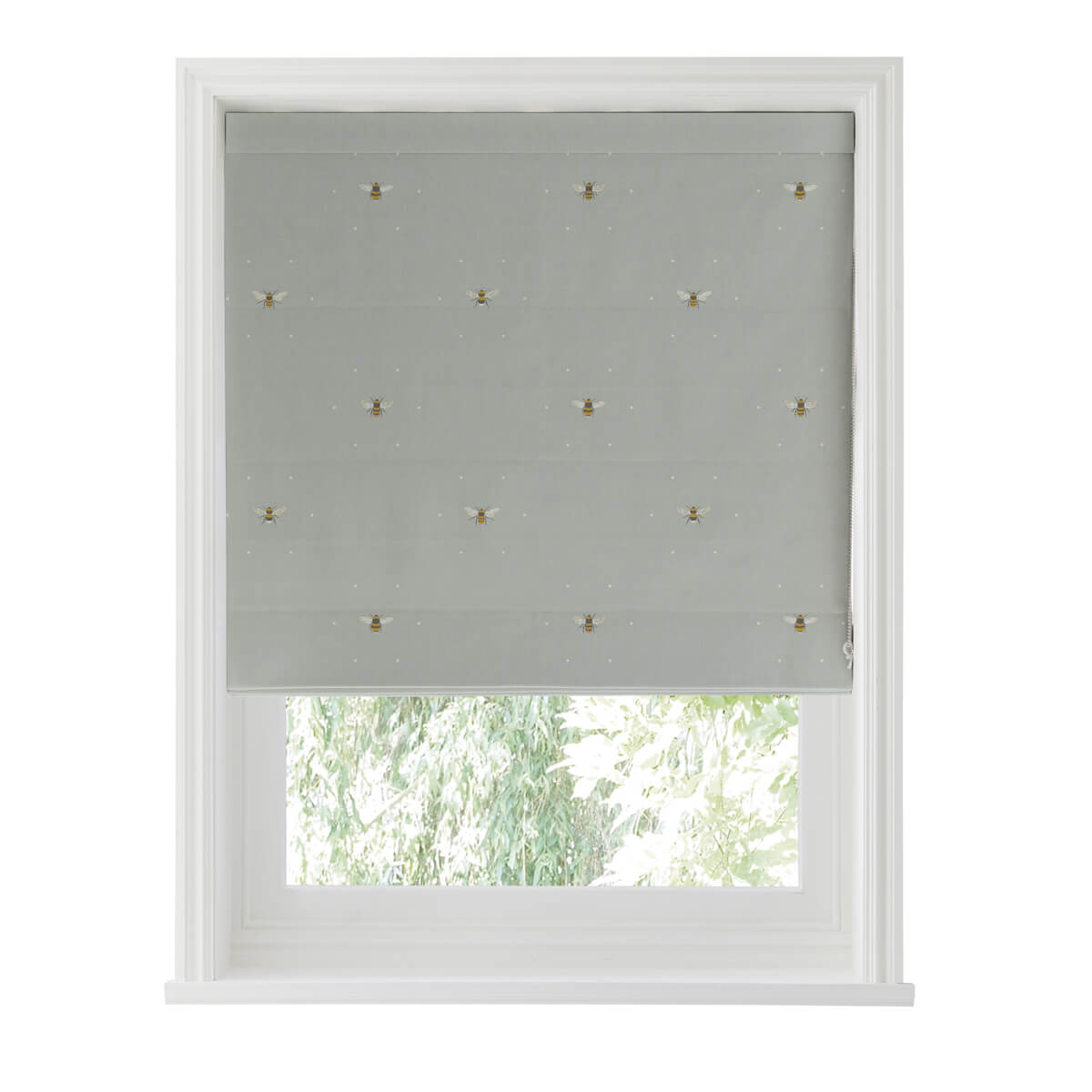 Bees Pale Slate Curtains/Roman Blind Sample