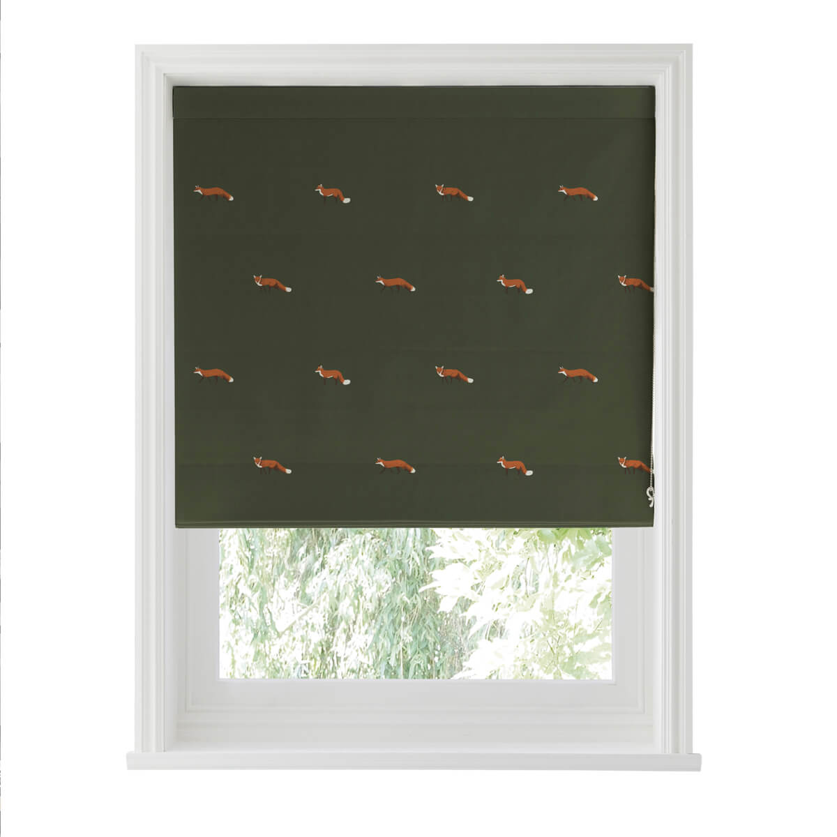 Foxes Forest Green Made to Measure Roman Blind